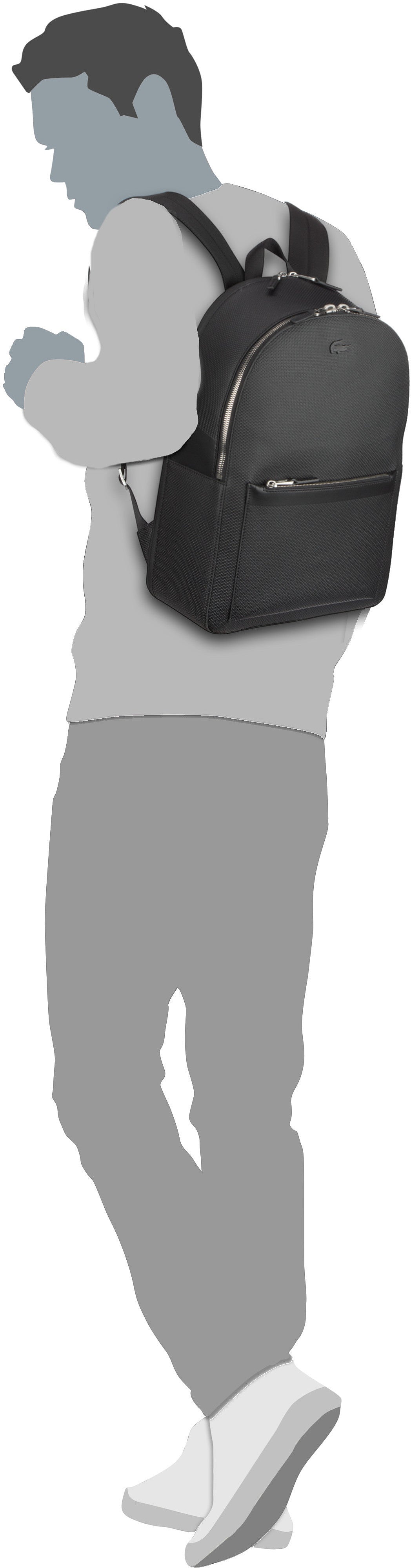 Lacoste Chantaco 3269 Black Rucksack – Silhouettenansicht