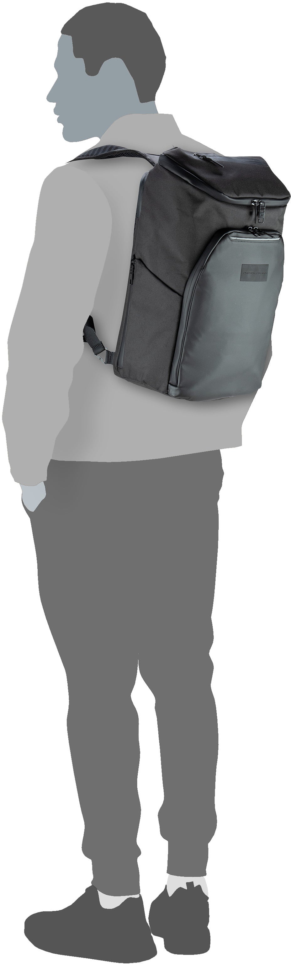 Porsche Design Urban Eco M1 Black Rucksack – Silhouettenansicht