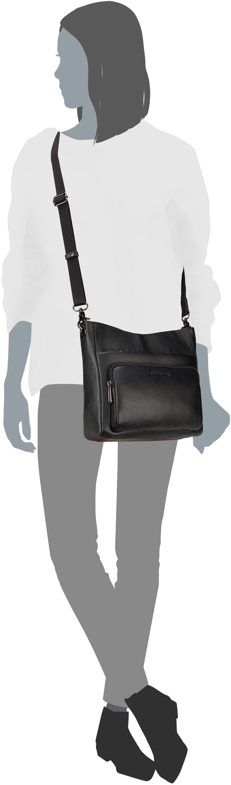 Mandarina Duck Mellow Leather FZT10 Dress Blue Crossbody Bag – Silhouettenansicht