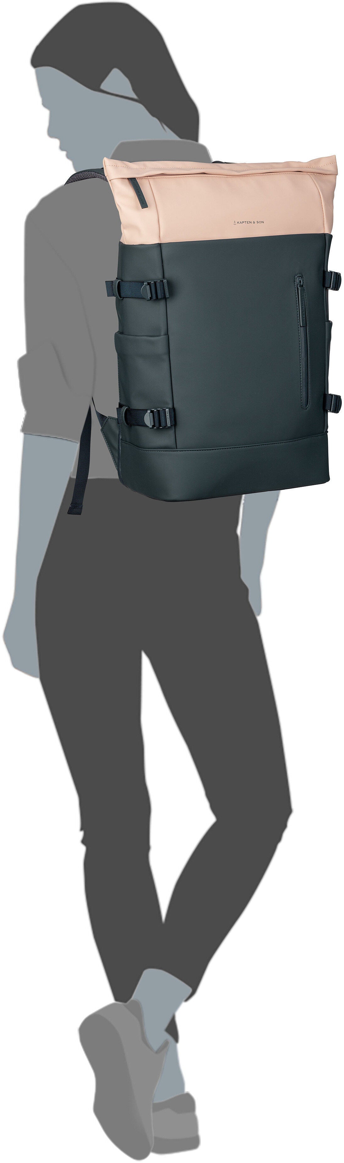Kapten & Son Helsinki Pro Sandstone Rucksack – Silhouettenansicht