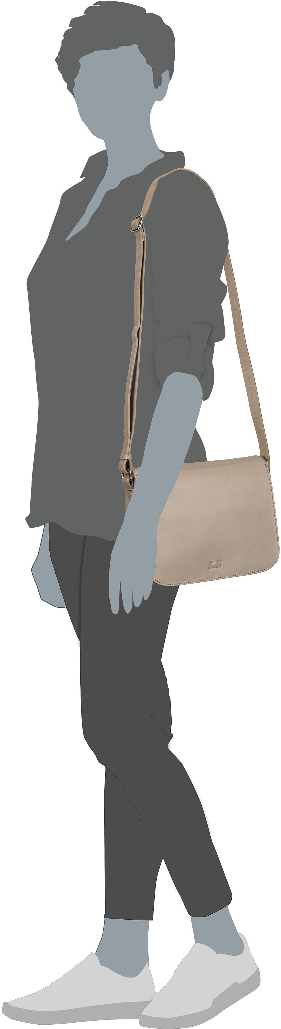 Jost Arva 4318 Schwarz Crossbody Bag – Silhouettenansicht