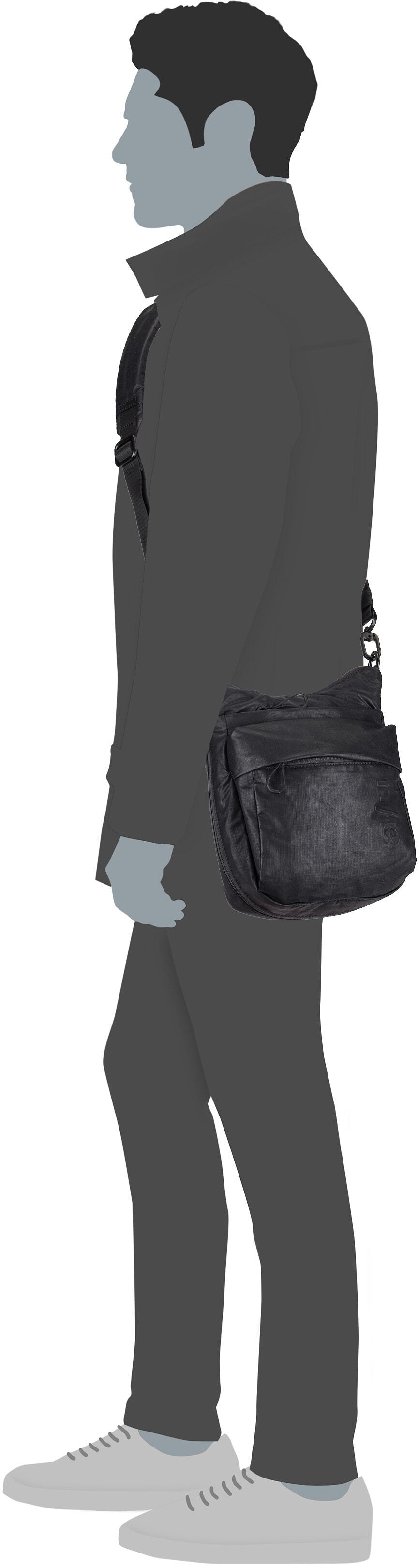 aunts & uncles Yura RE lite Sage Green Crossbody Bag – Silhouettenansicht