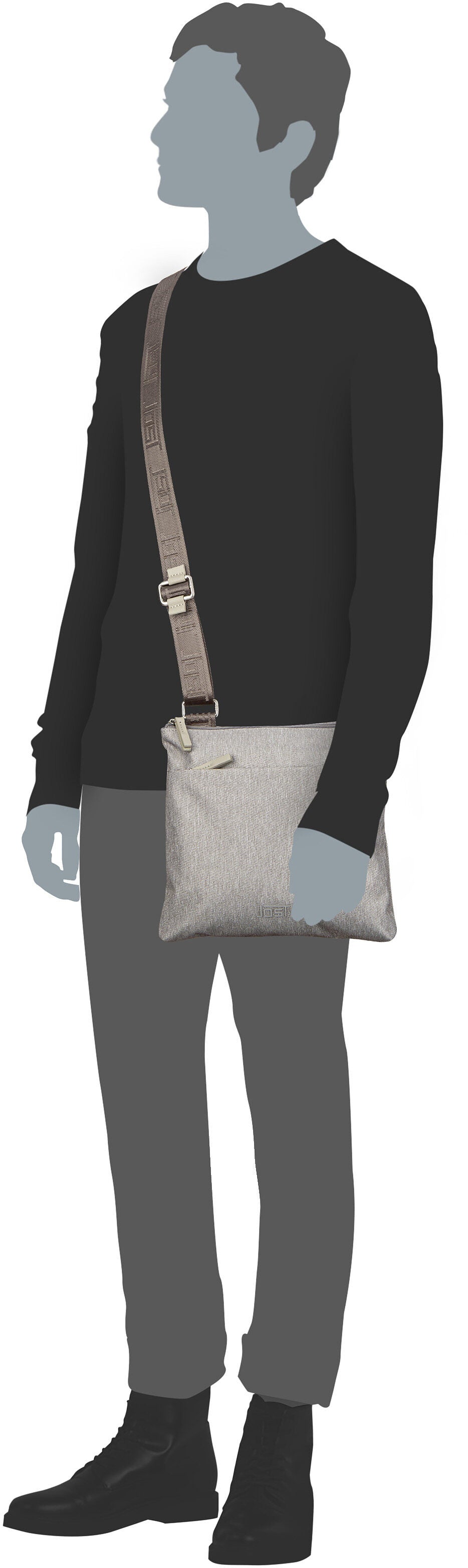 Jost Bergen 1600 Dunkelgrau Crossbody Bag – Silhouettenansicht