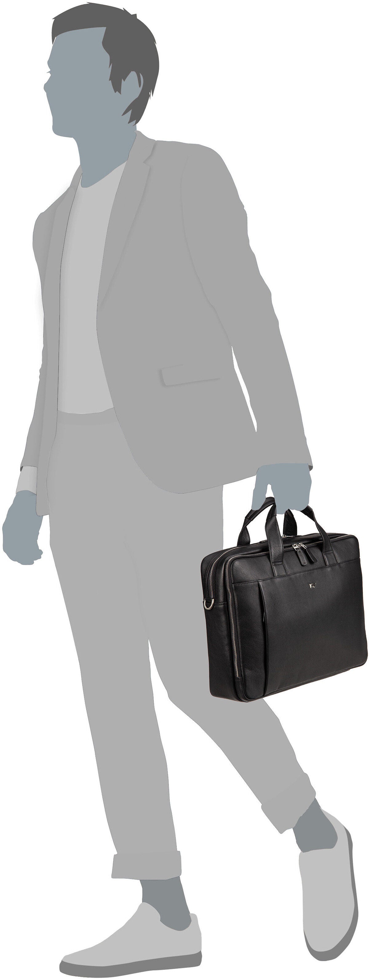 Braun Büffel GOLF 3.0 Business Bag L 90674 Schwarz Aktentasche – Silhouettenansicht