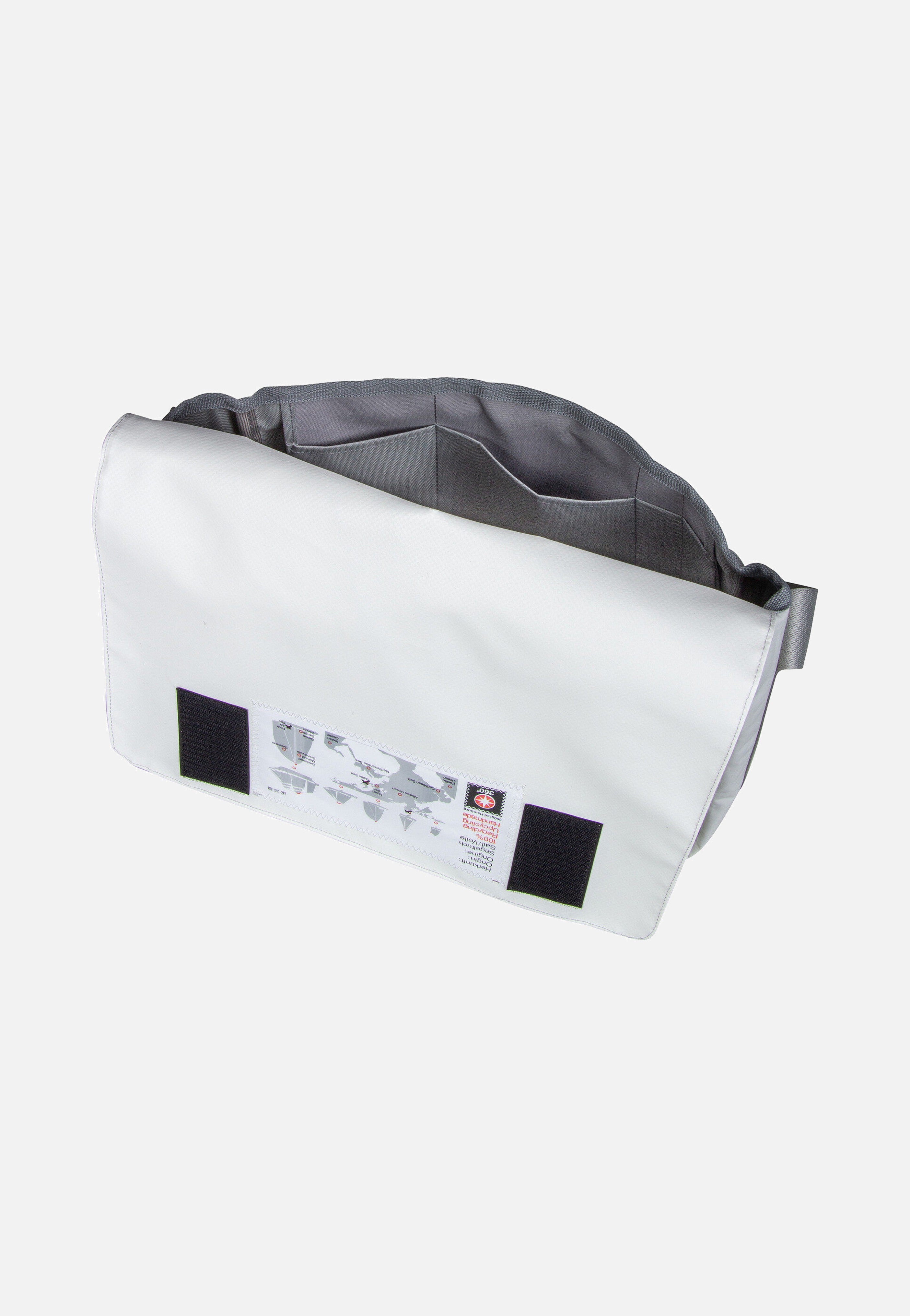 360Grad Barkasse Stencil-Weiß/Grau Messenger Bag