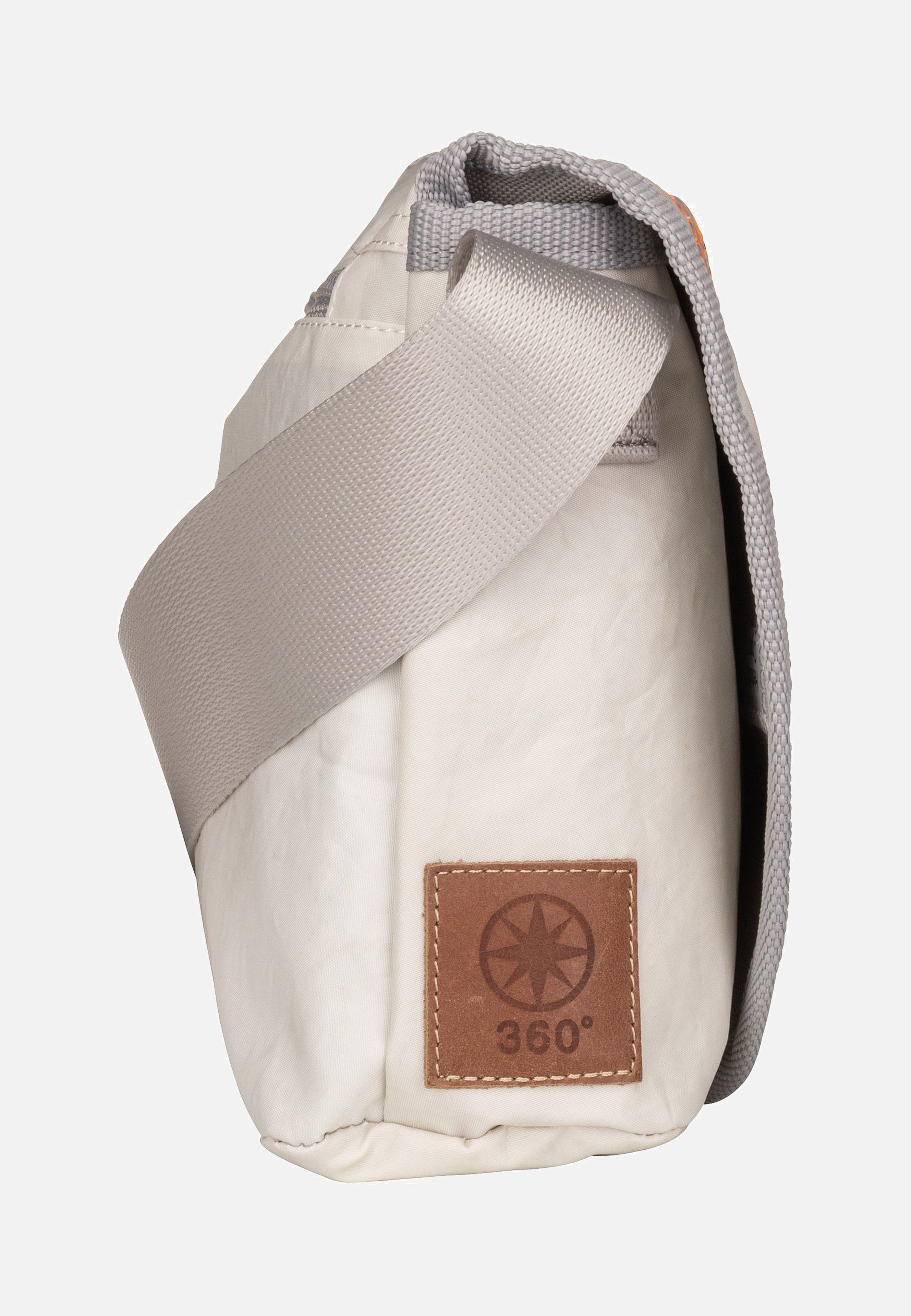 360Grad Perle Weiß/Streifen Blau/Zahl Hellgr Messenger Bag