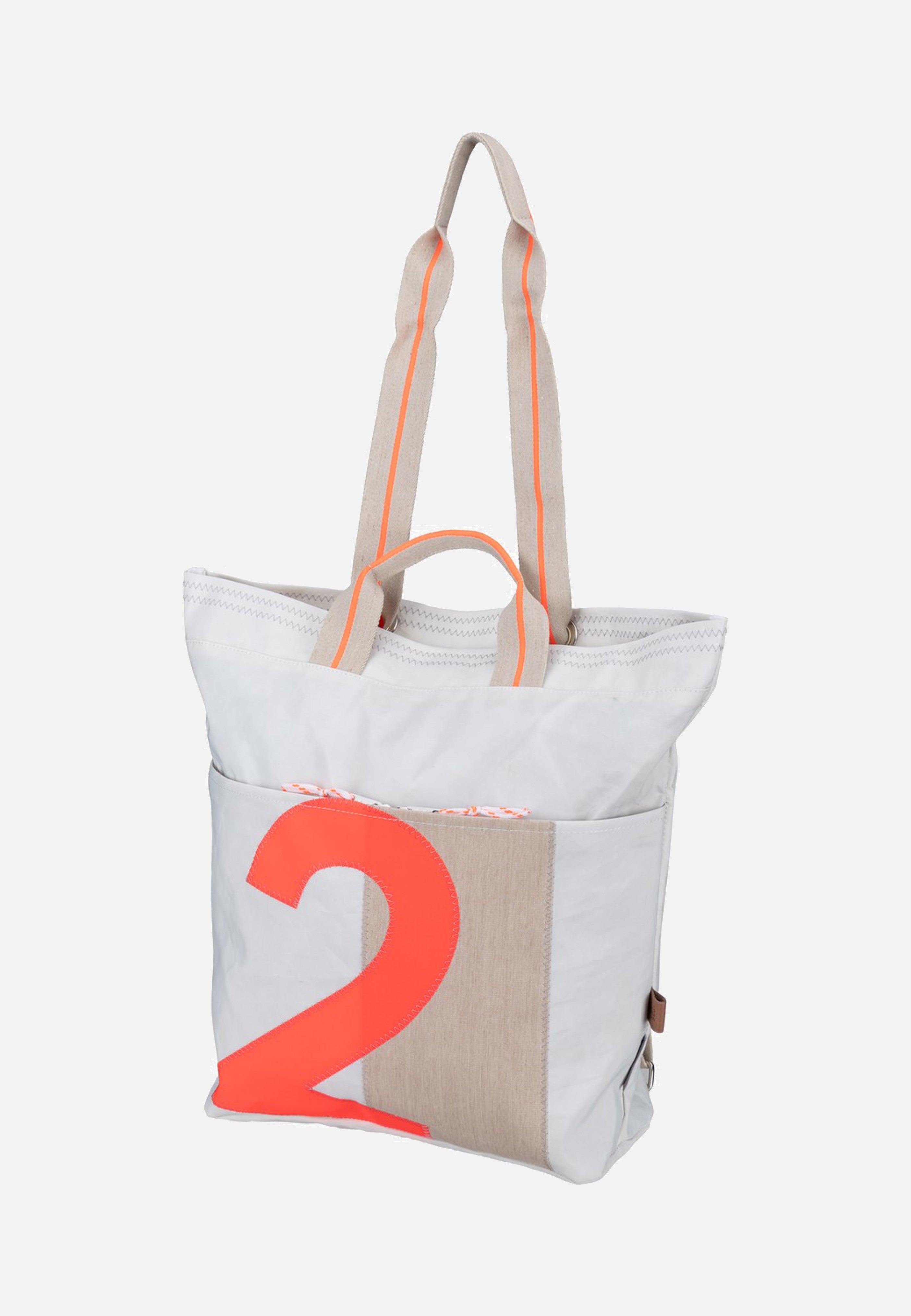 360Grad Kaje Weiss/Sand/Zahl Orange Rucksack