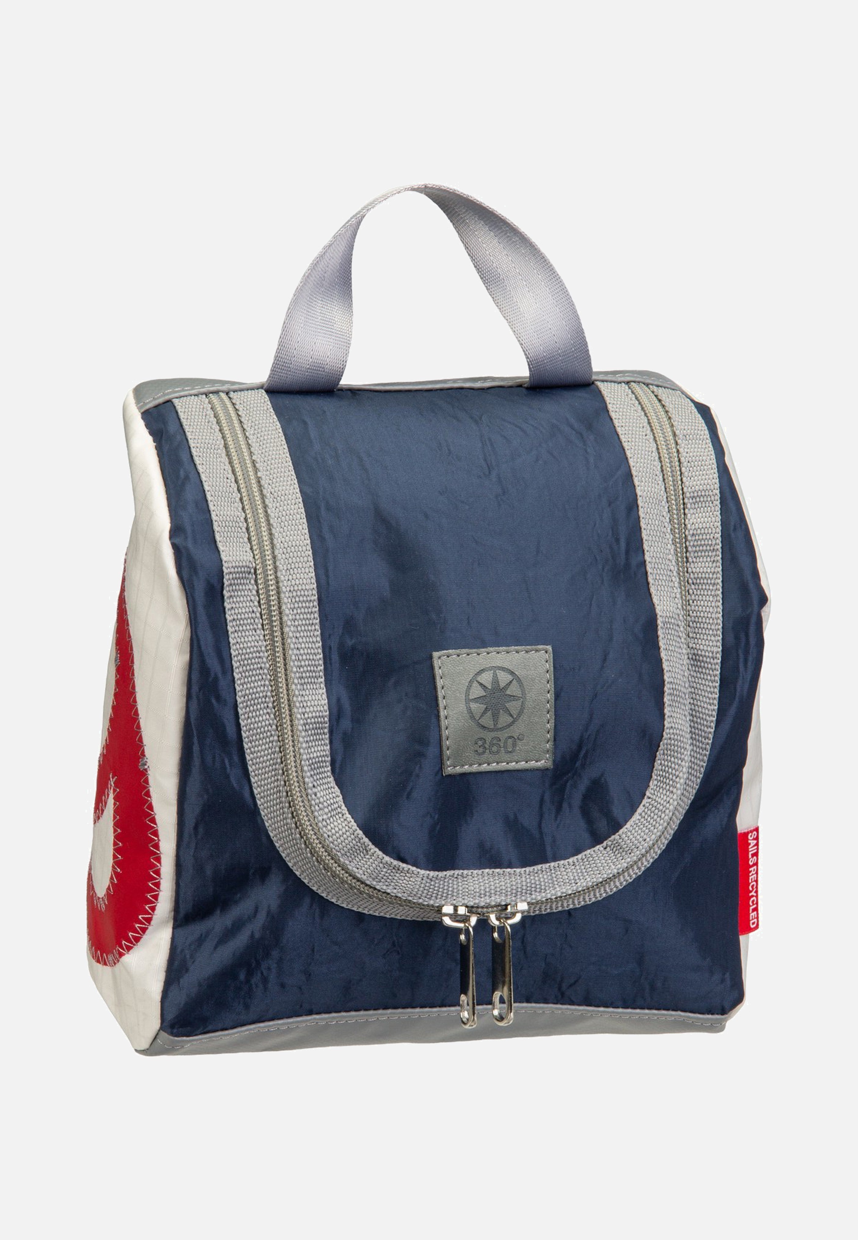 360Grad Matrose XL Weiss/Vintage Blau/Zahl Rot Kulturbeutel