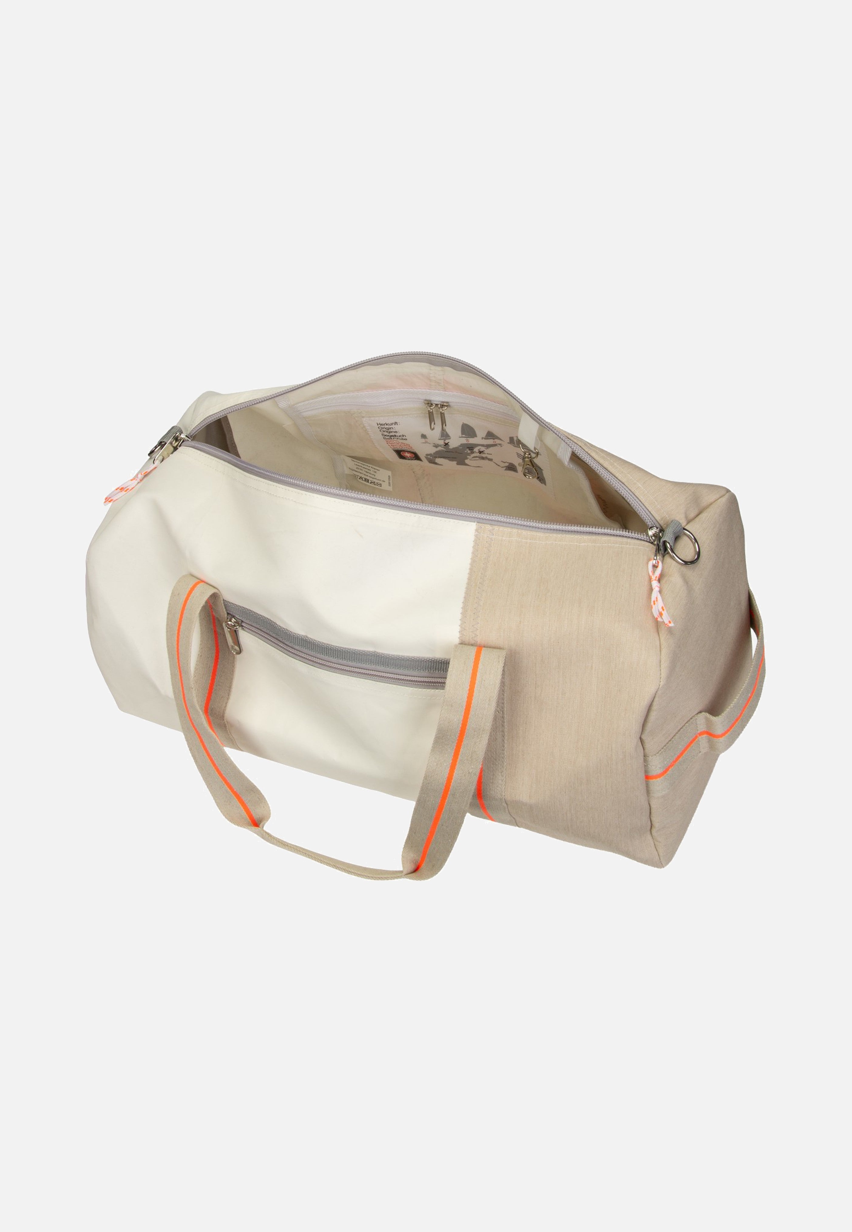 360Grad Pirat Weiss/Sand/Zahl Orange Dufflebag