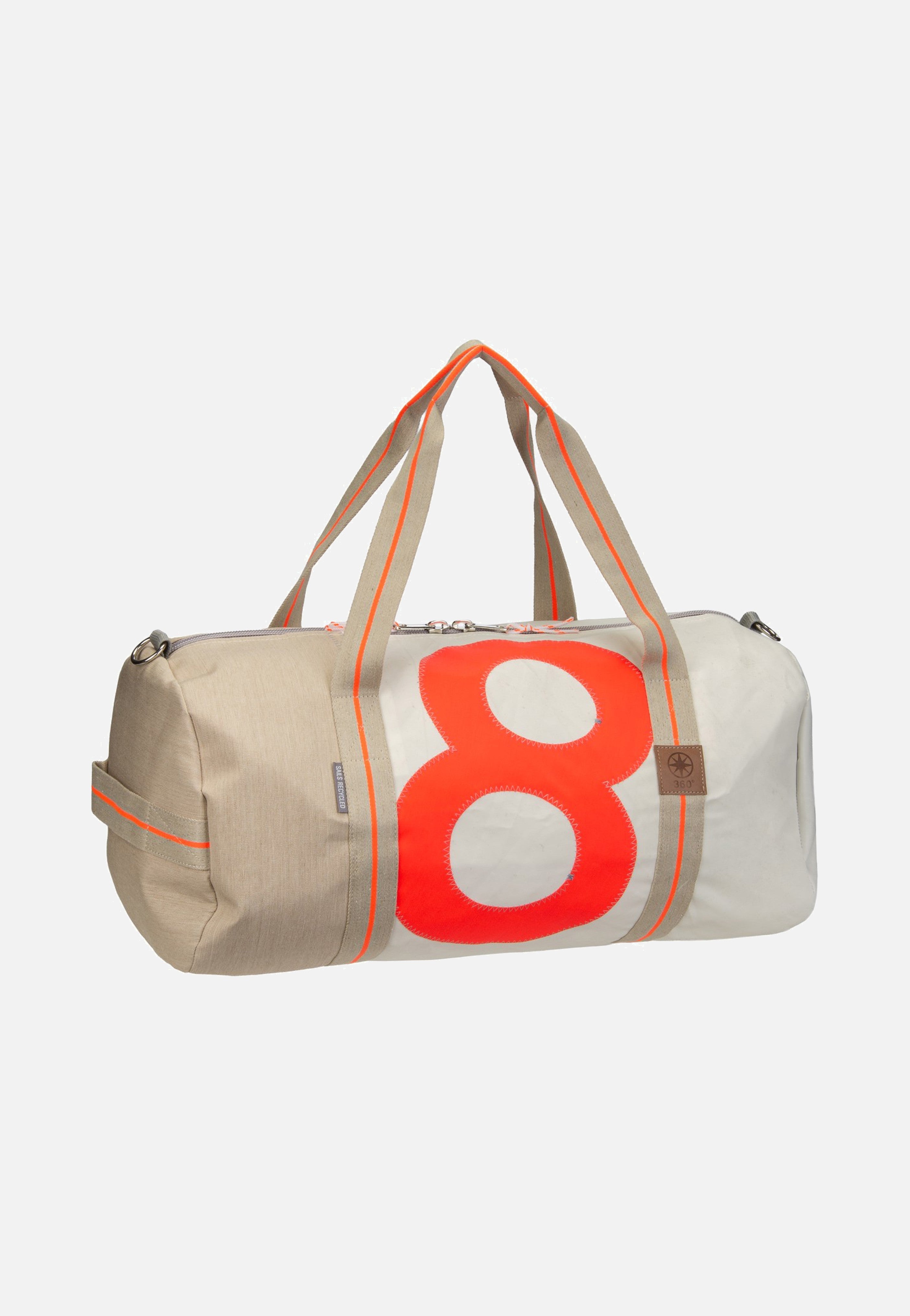 360Grad Pirat Weiss/Sand/Zahl Orange Dufflebag