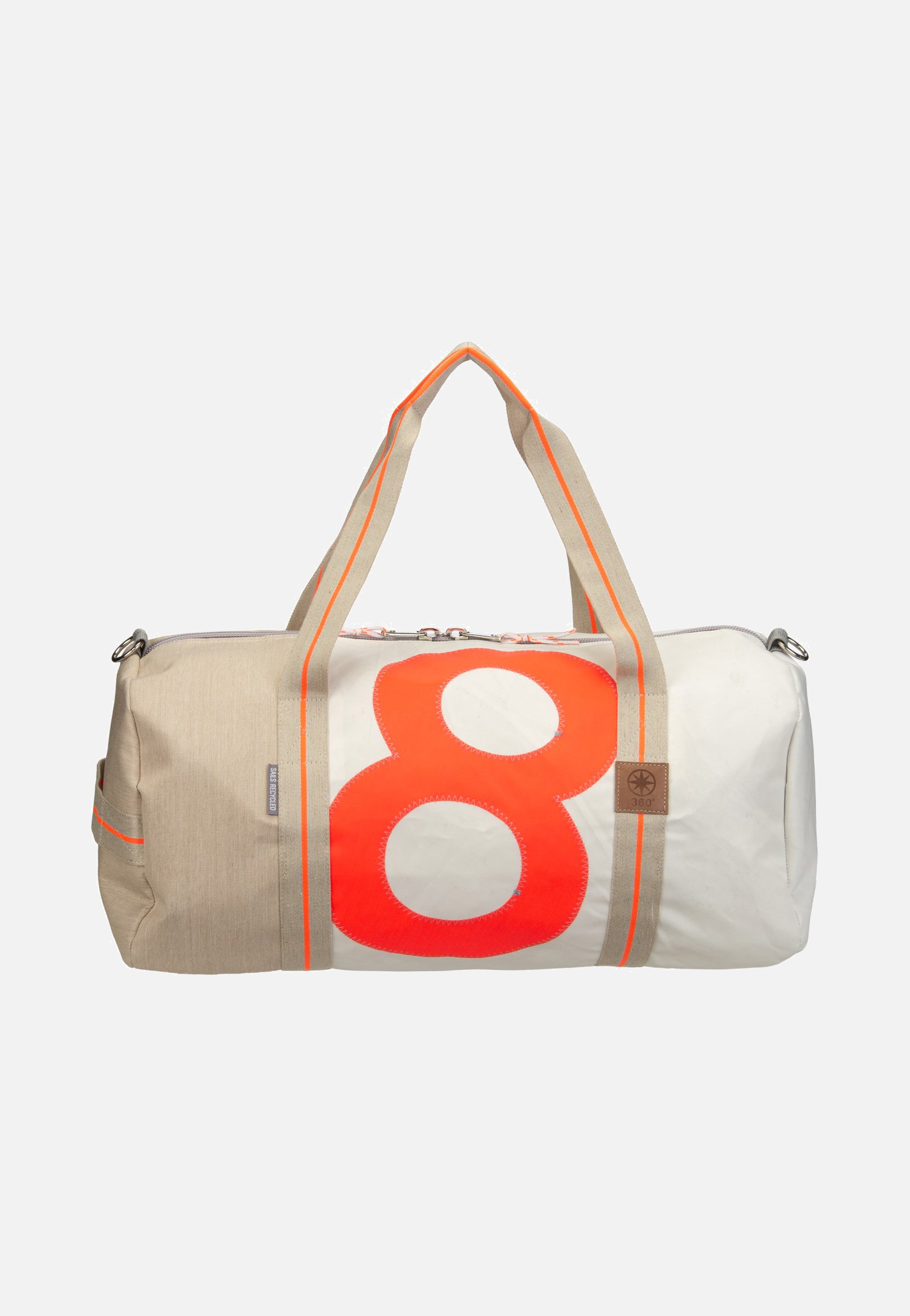 360Grad Pirat Weiss/Sand/Zahl Orange Dufflebag