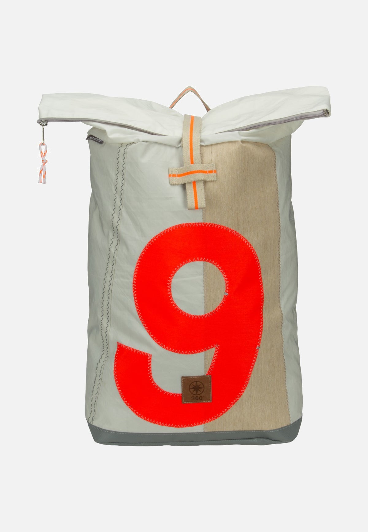 360Grad Tide XL Weiss/Sand/Zahl Orange Rolltop Rucksack