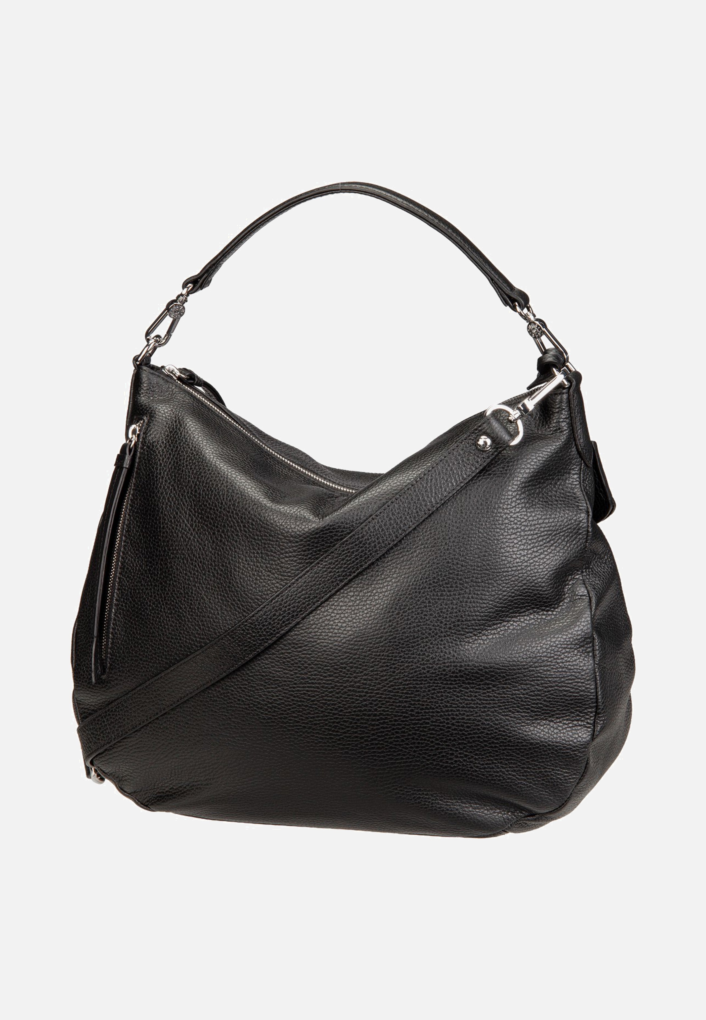 abro Juna Big Black/Nickel Hobo Bag