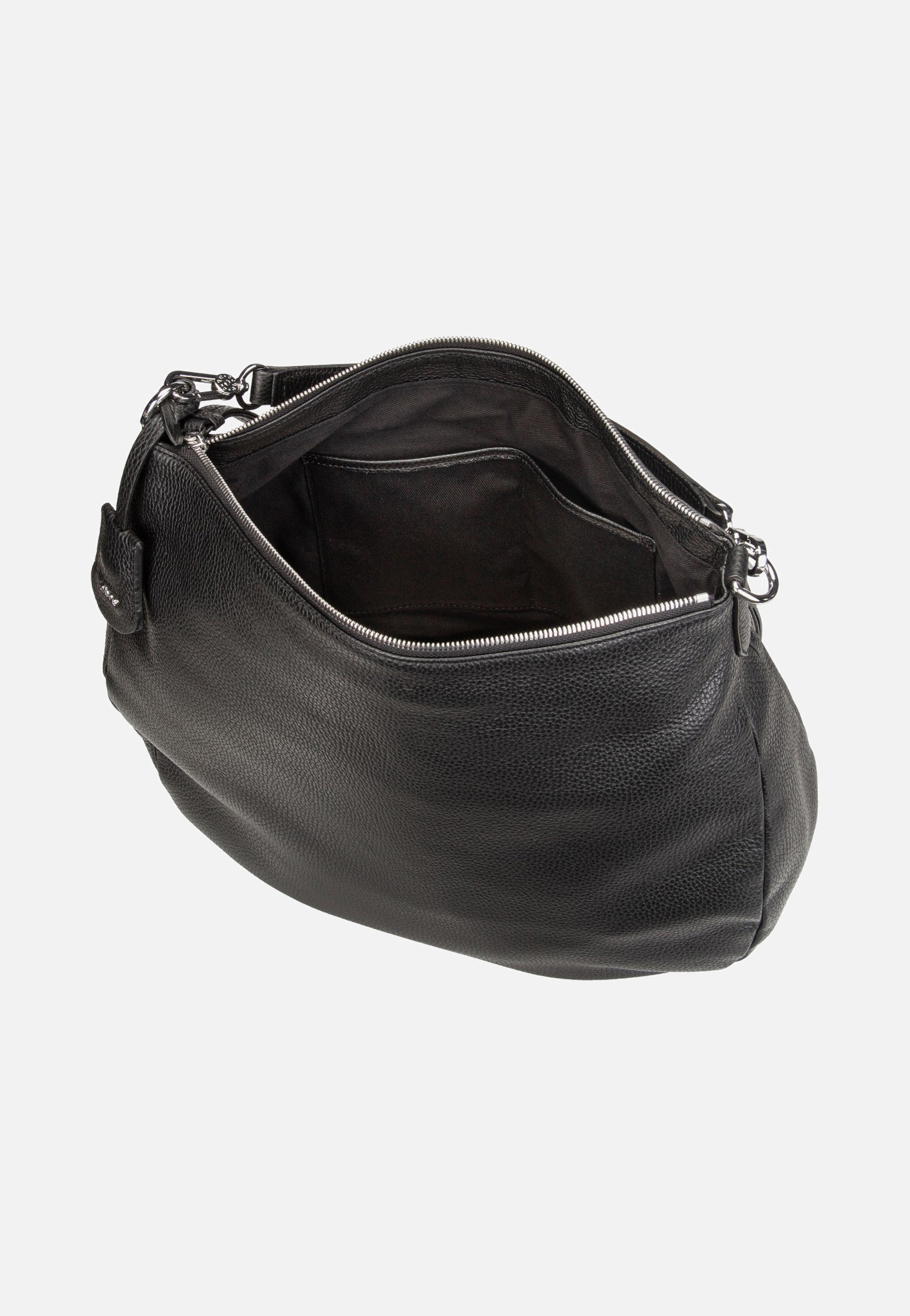 abro Juna Big Black/Nickel Hobo Bag