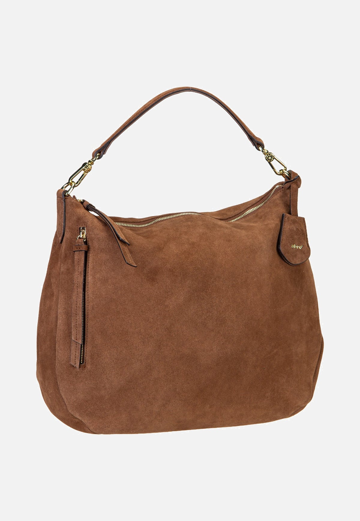 abro Juna Big Suede Wood Hobo Bag