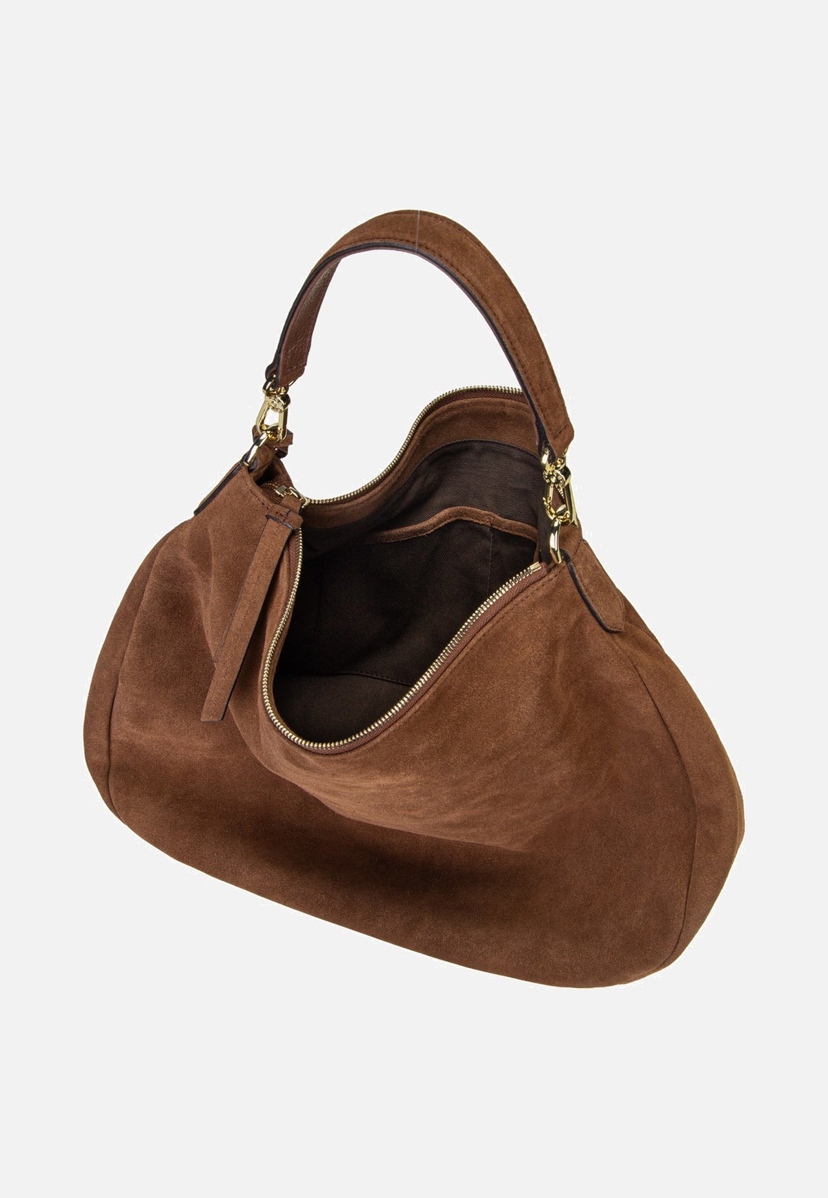 abro Juna Big Suede Wood Hobo Bag