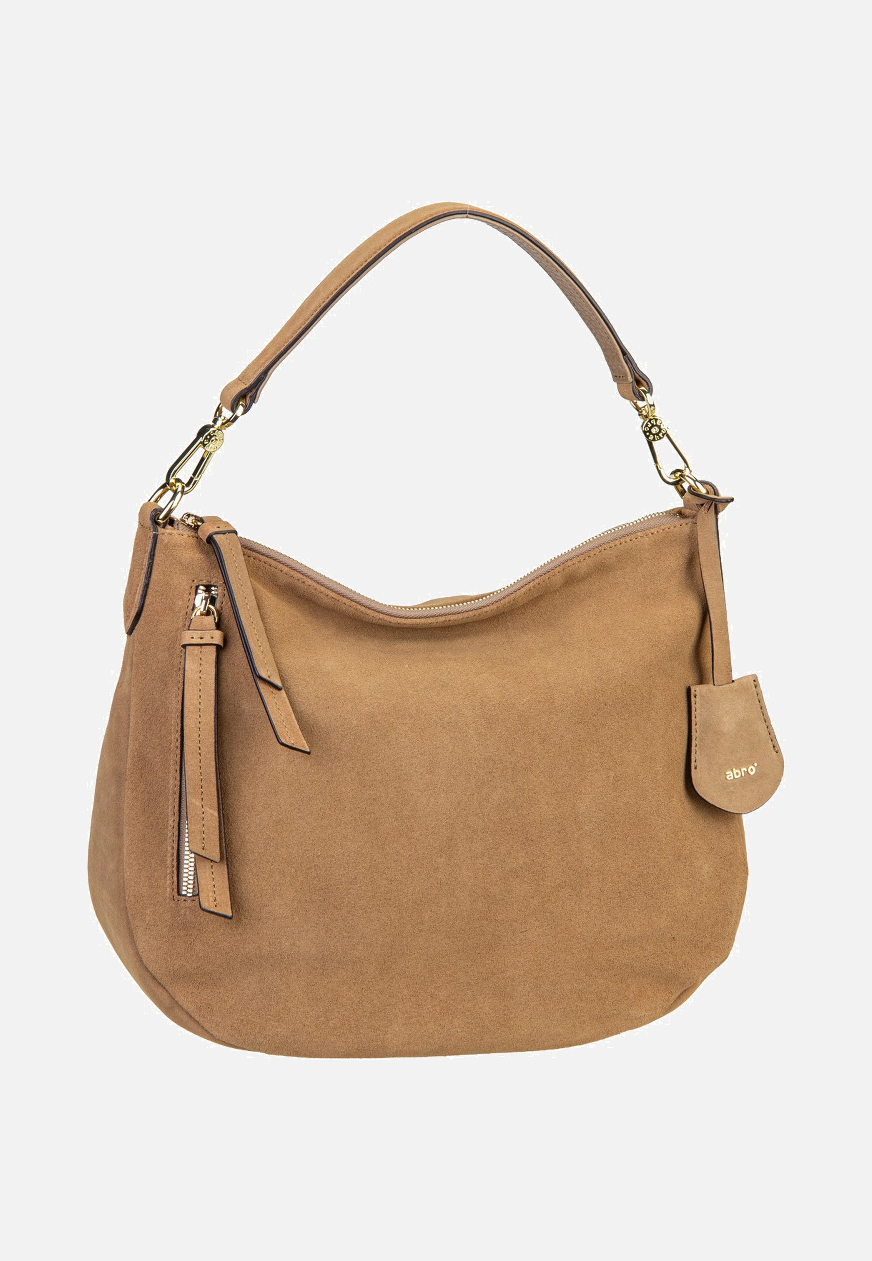abro Juna Small Suede Cappuccino Hobo Bag