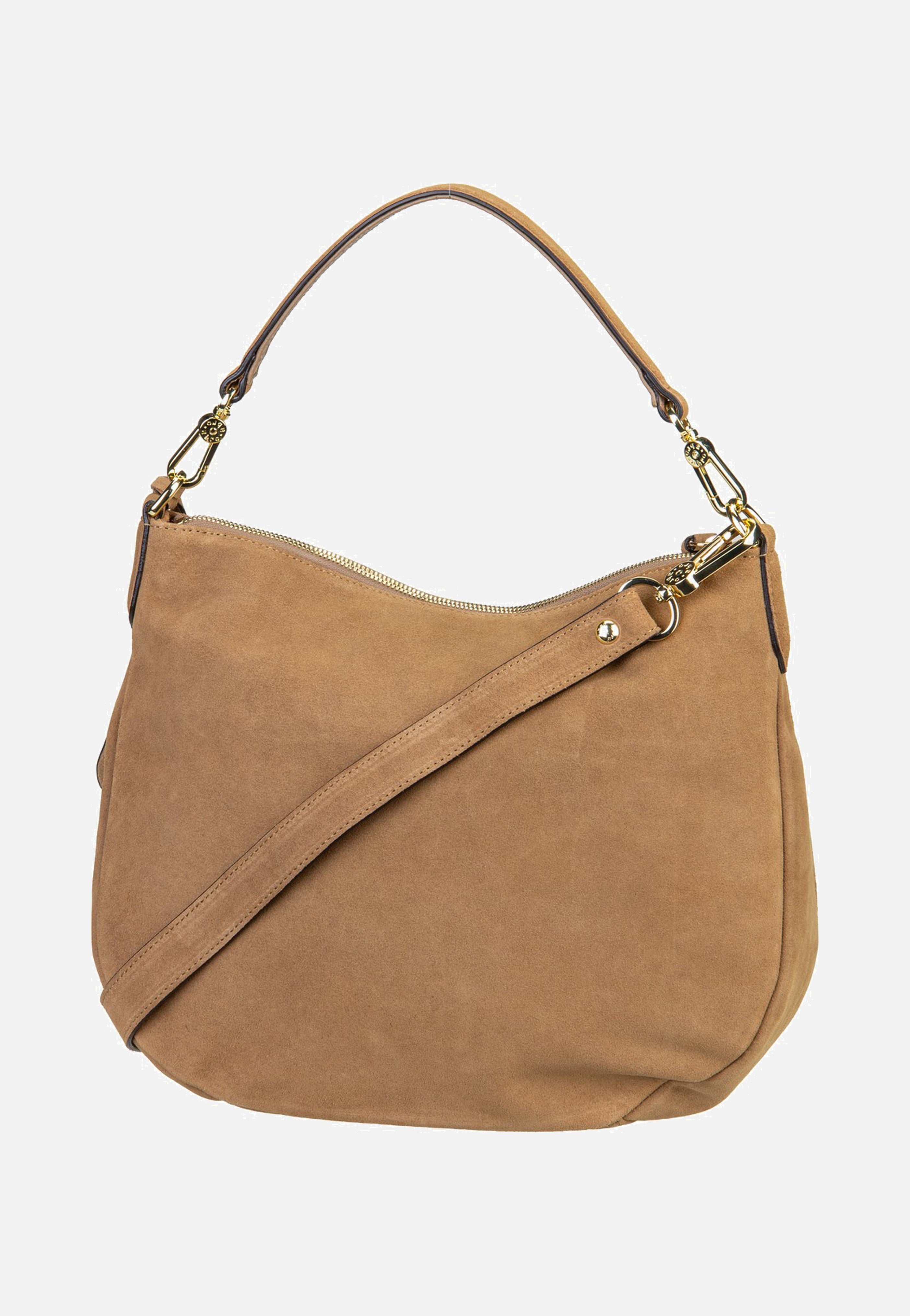 abro Juna Small Suede Cappuccino Hobo Bag