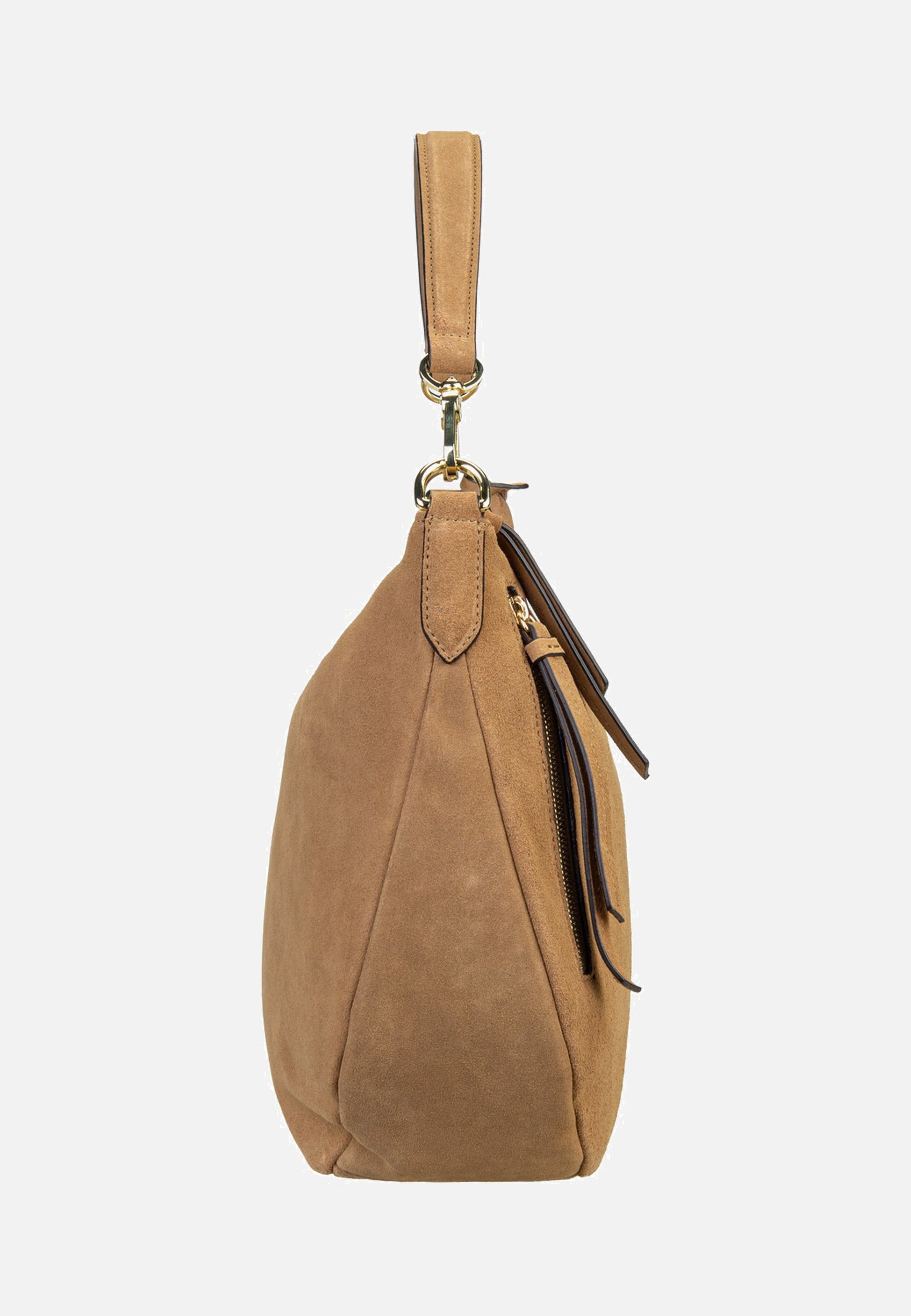 abro Juna Small Suede Cappuccino Hobo Bag