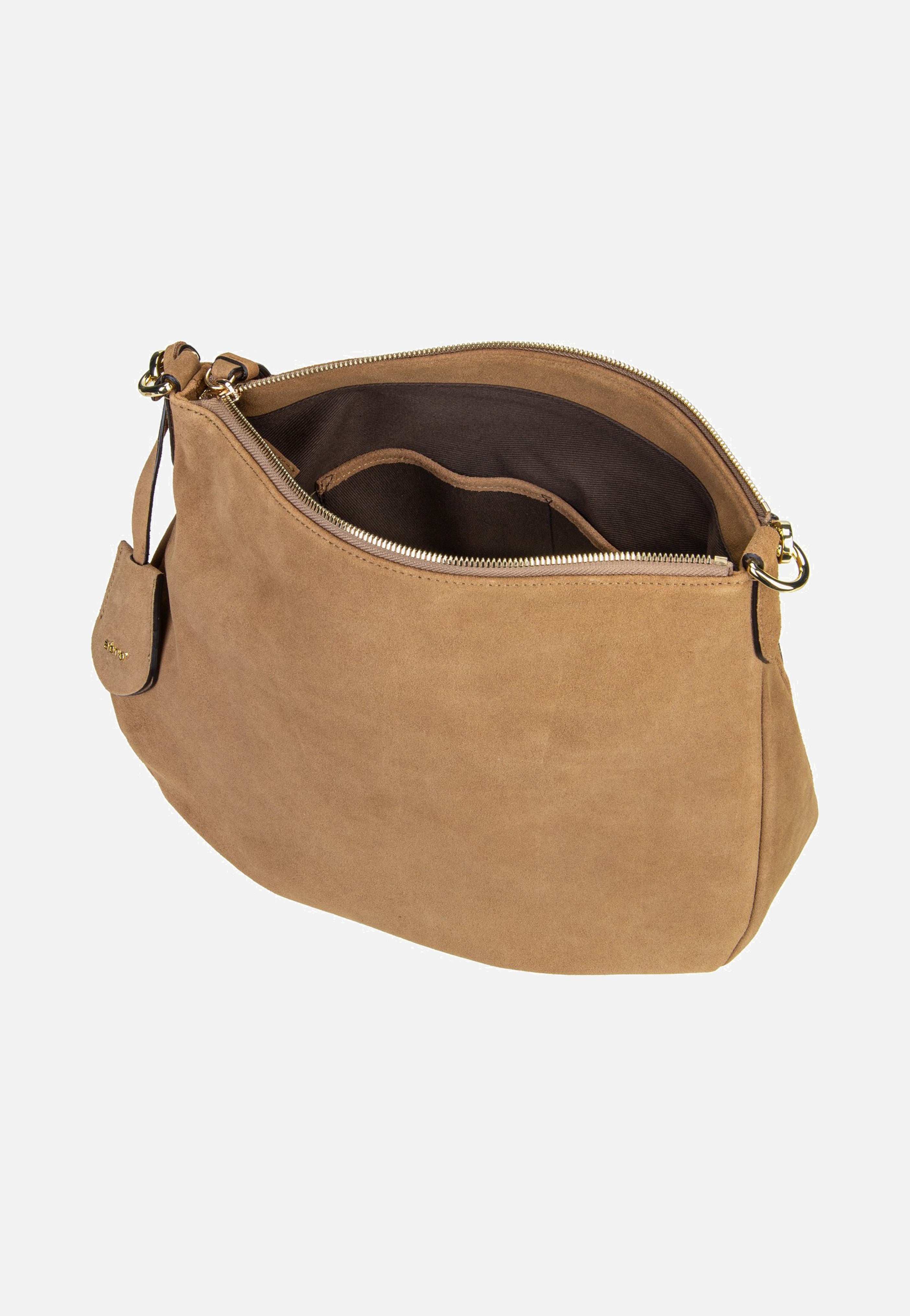 abro Juna Small Suede Cappuccino Hobo Bag