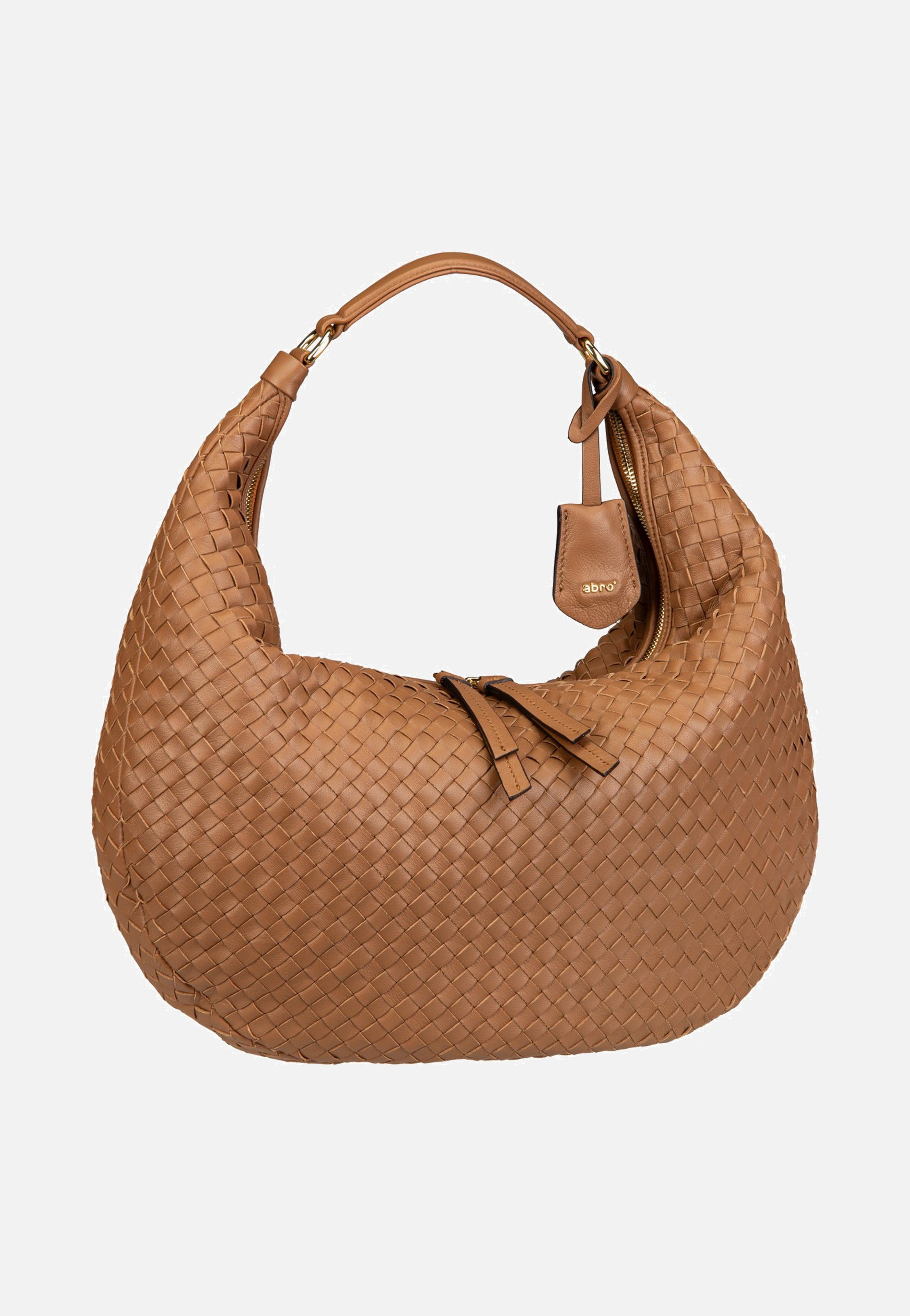 abro Nana Piuma Weaving Cuoio Hobo Bag