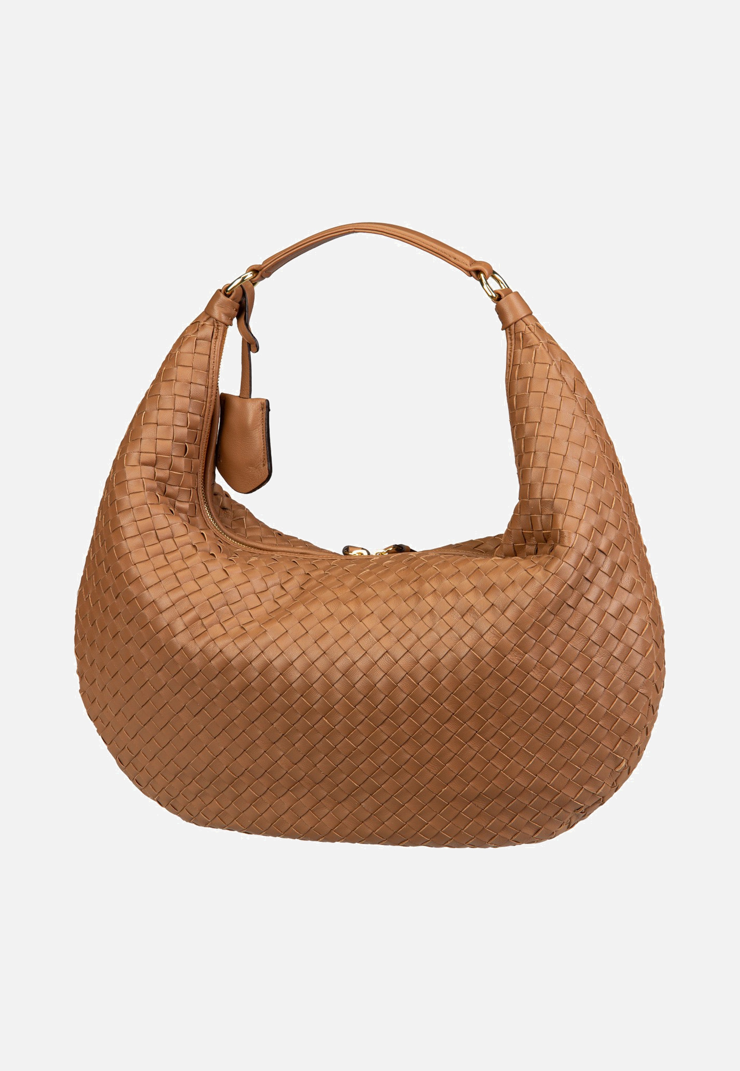 abro Nana Piuma Weaving Cuoio Hobo Bag