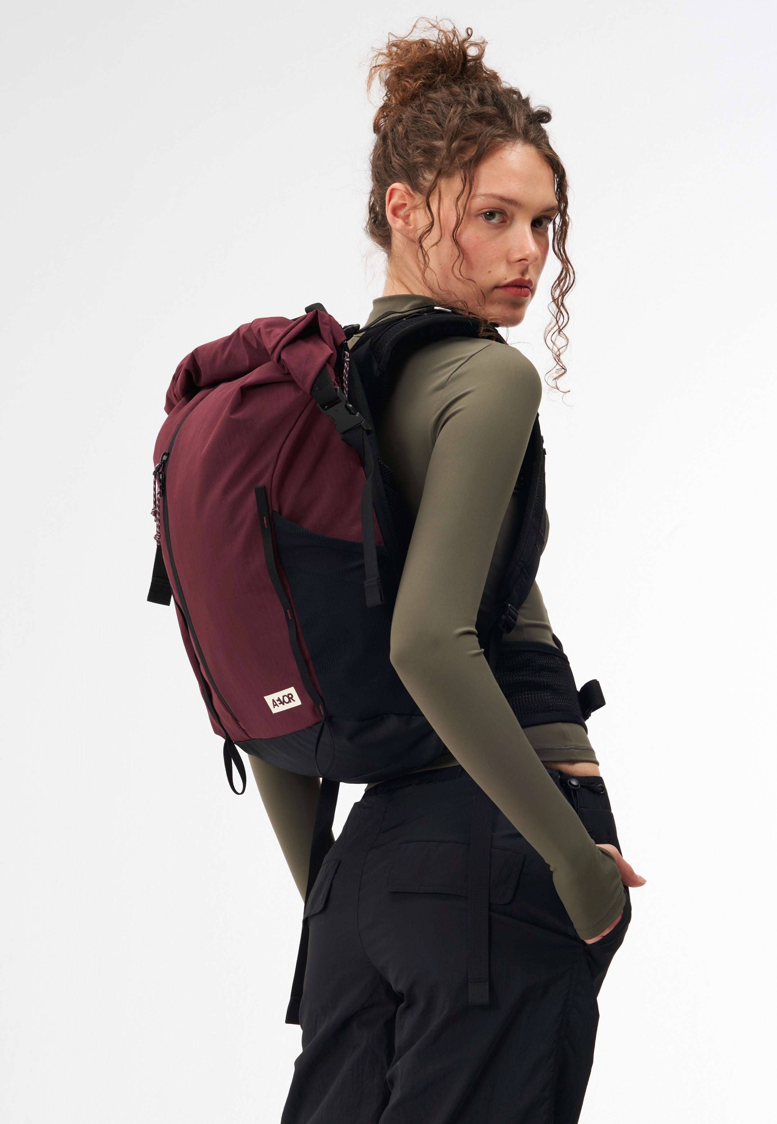 AEVOR Active Pack Burgundy Rolltop Backpack