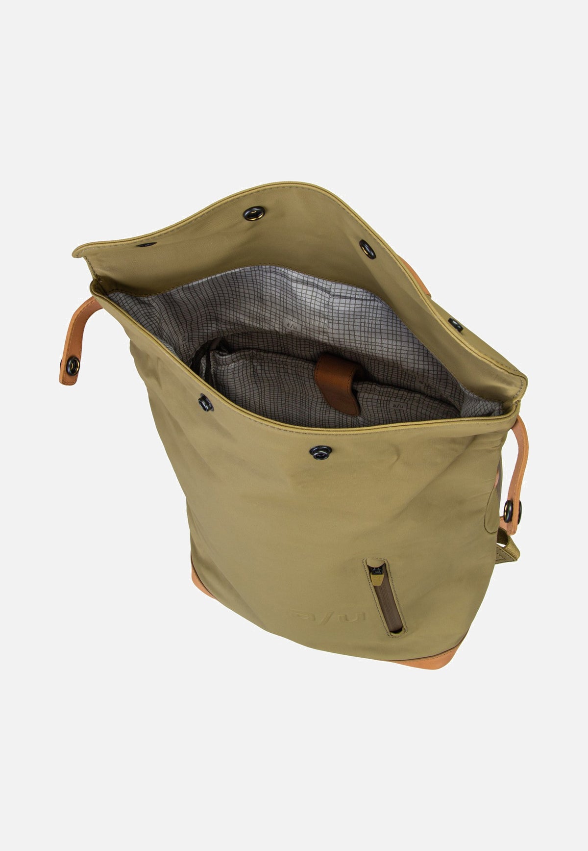 aunts & uncles Wakayama Olive Stone Rolltop Rucksack