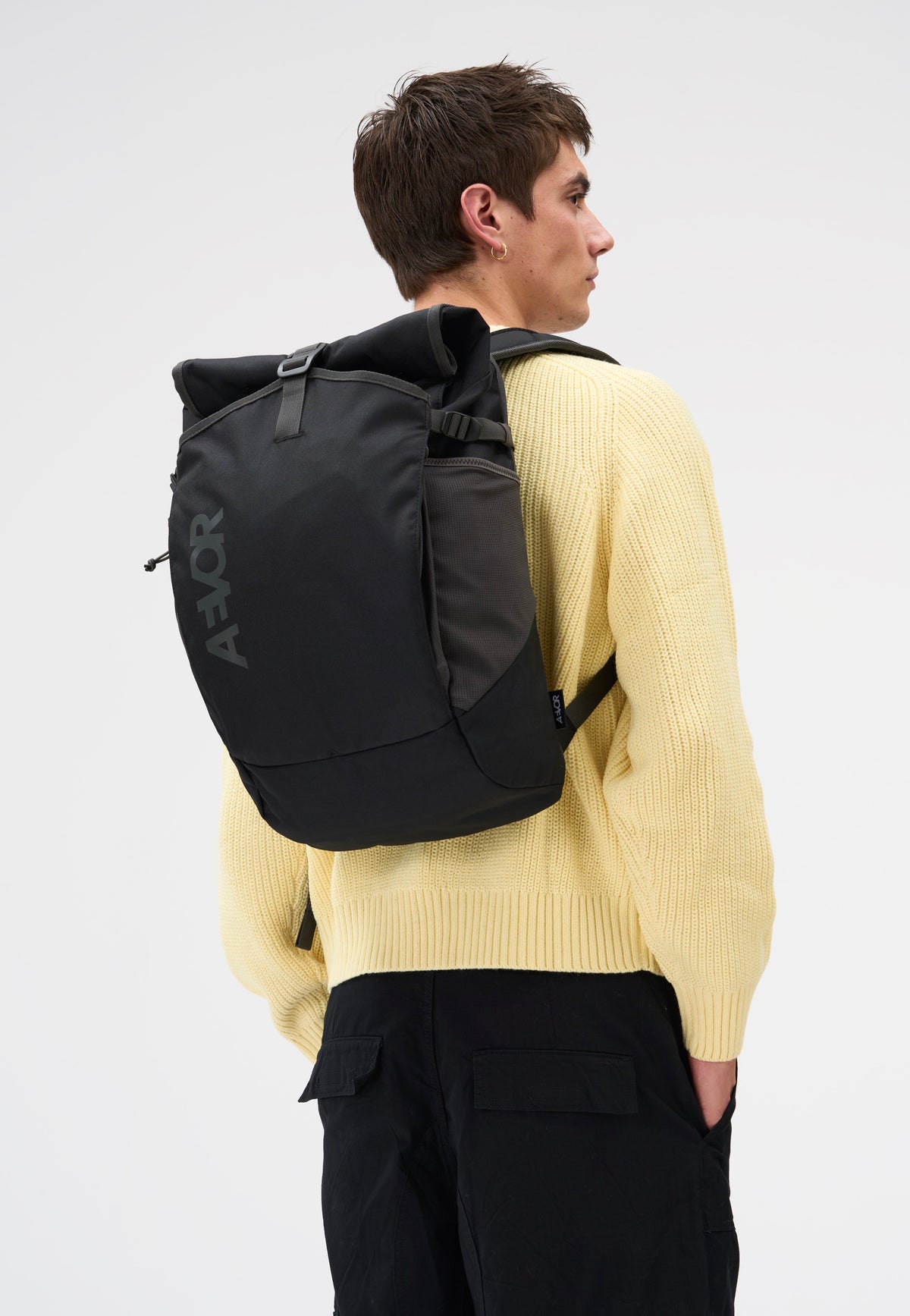 AEVOR Roll Pack Black Charcoal Rolltop Rucksack