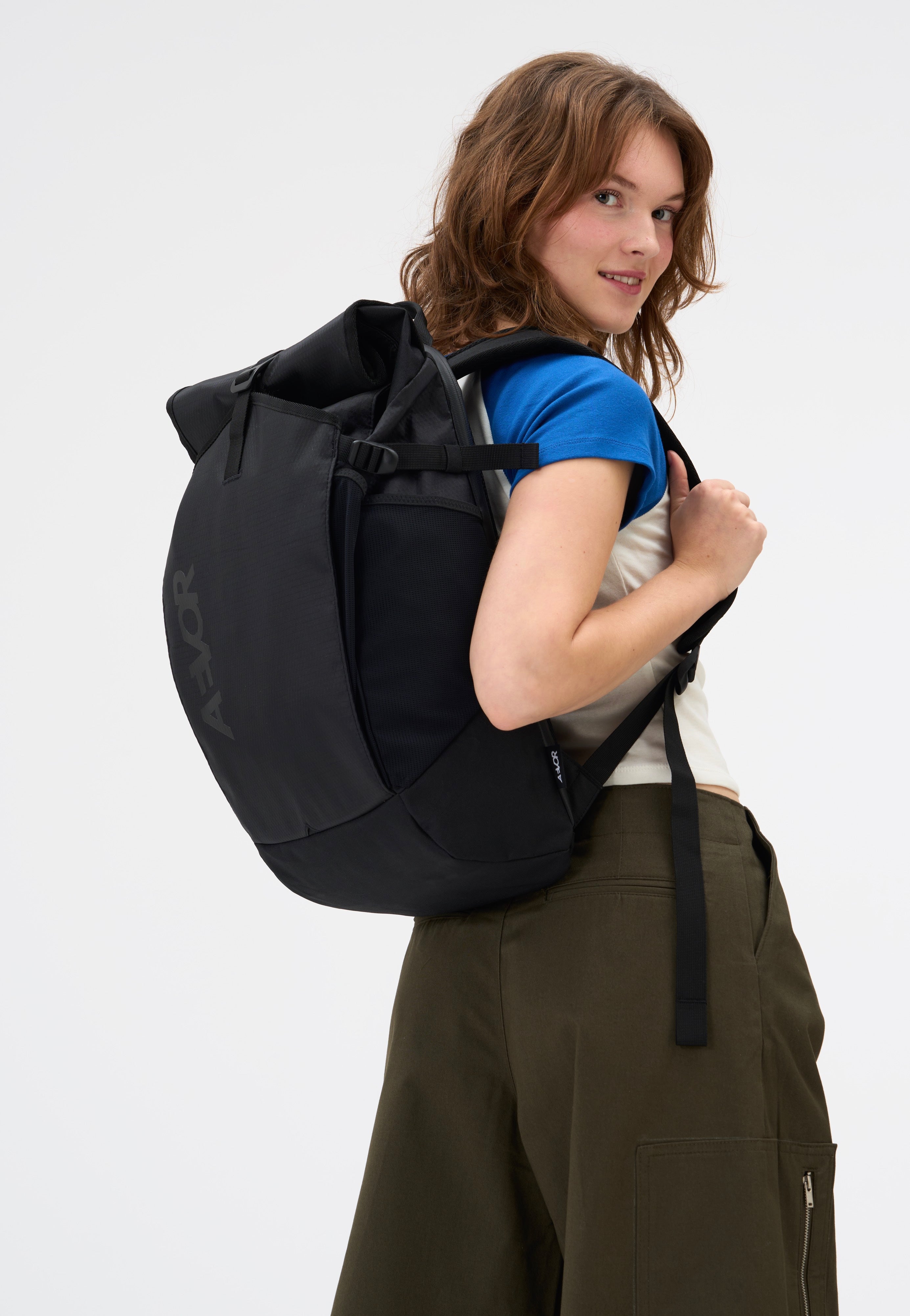 AEVOR Roll Pack Proof Black Rolltop Rucksack