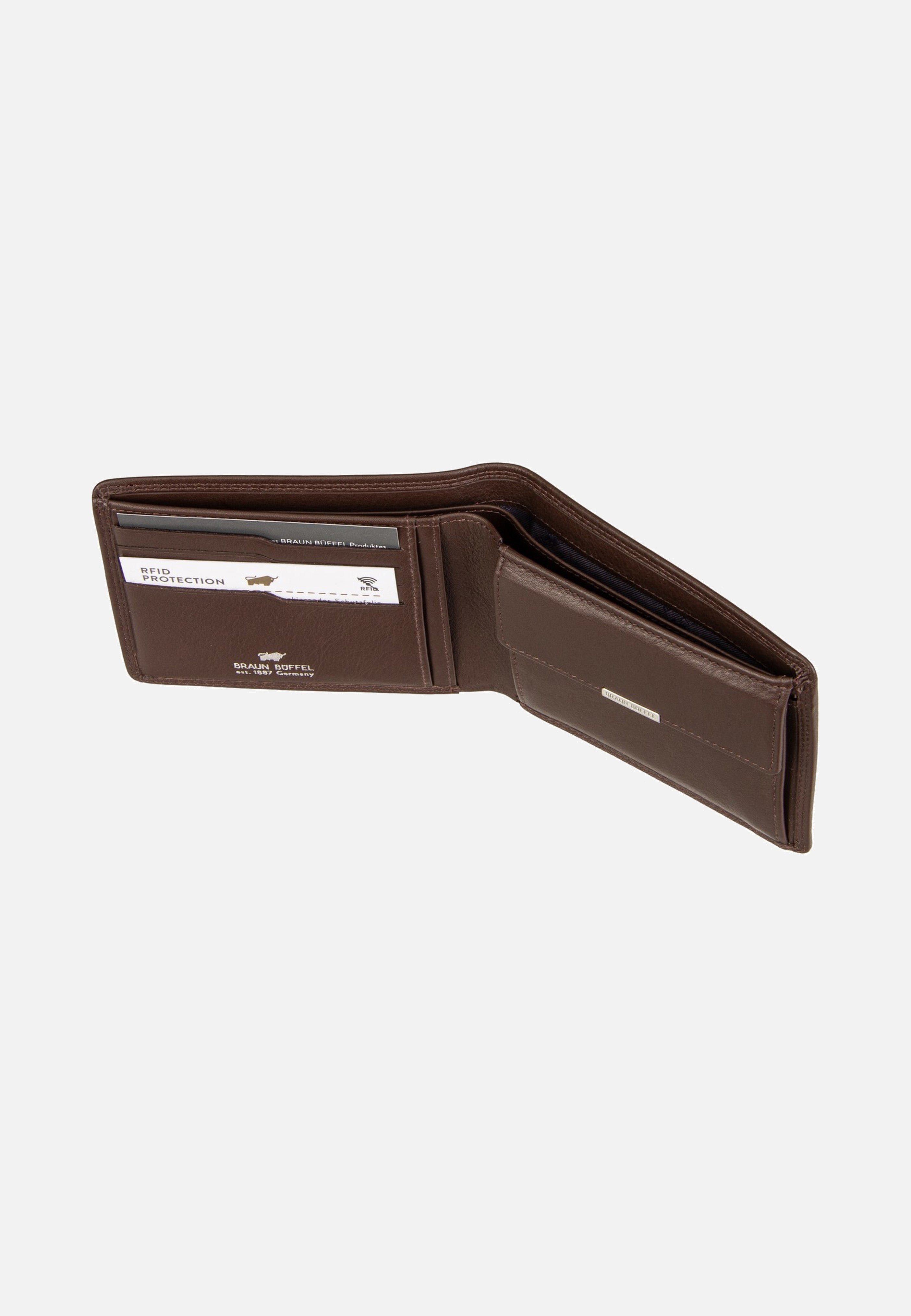 Braun Büffel Golf RFID Coin Wallet 4+3Cs Braun Portemonnaie