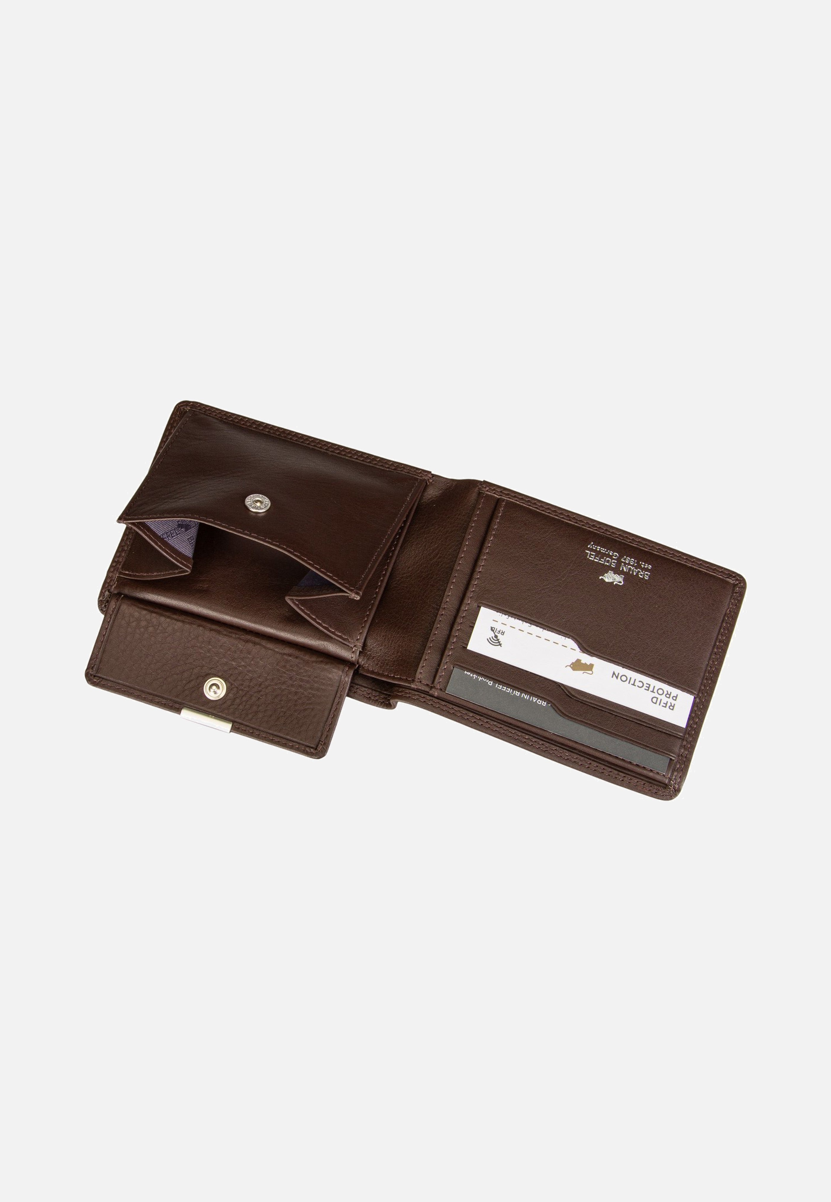 Braun Büffel Golf RFID Coin Wallet 4+3Cs Braun Portemonnaie