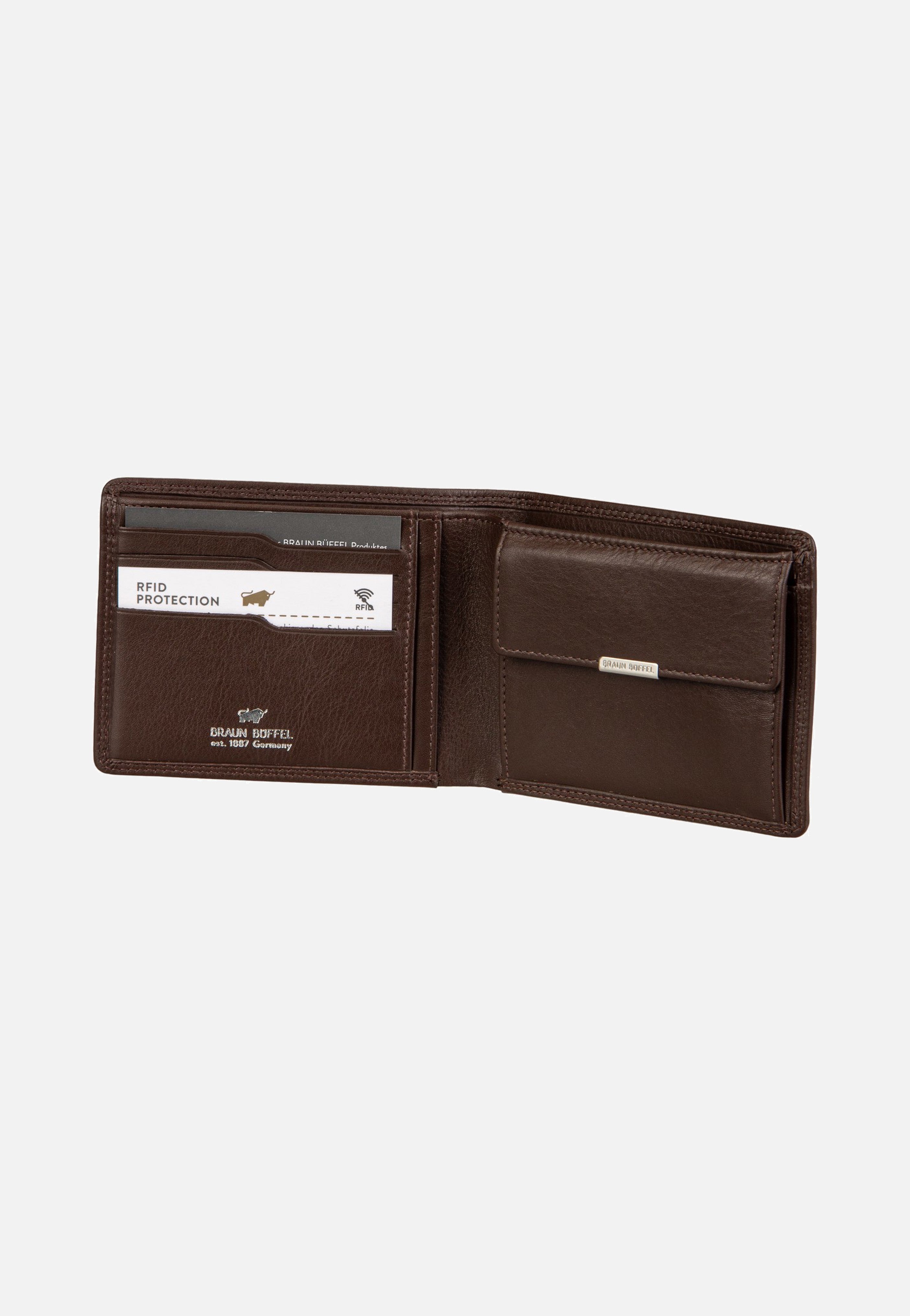 Braun Büffel Golf RFID Coin Wallet 4+3Cs Braun Portemonnaie