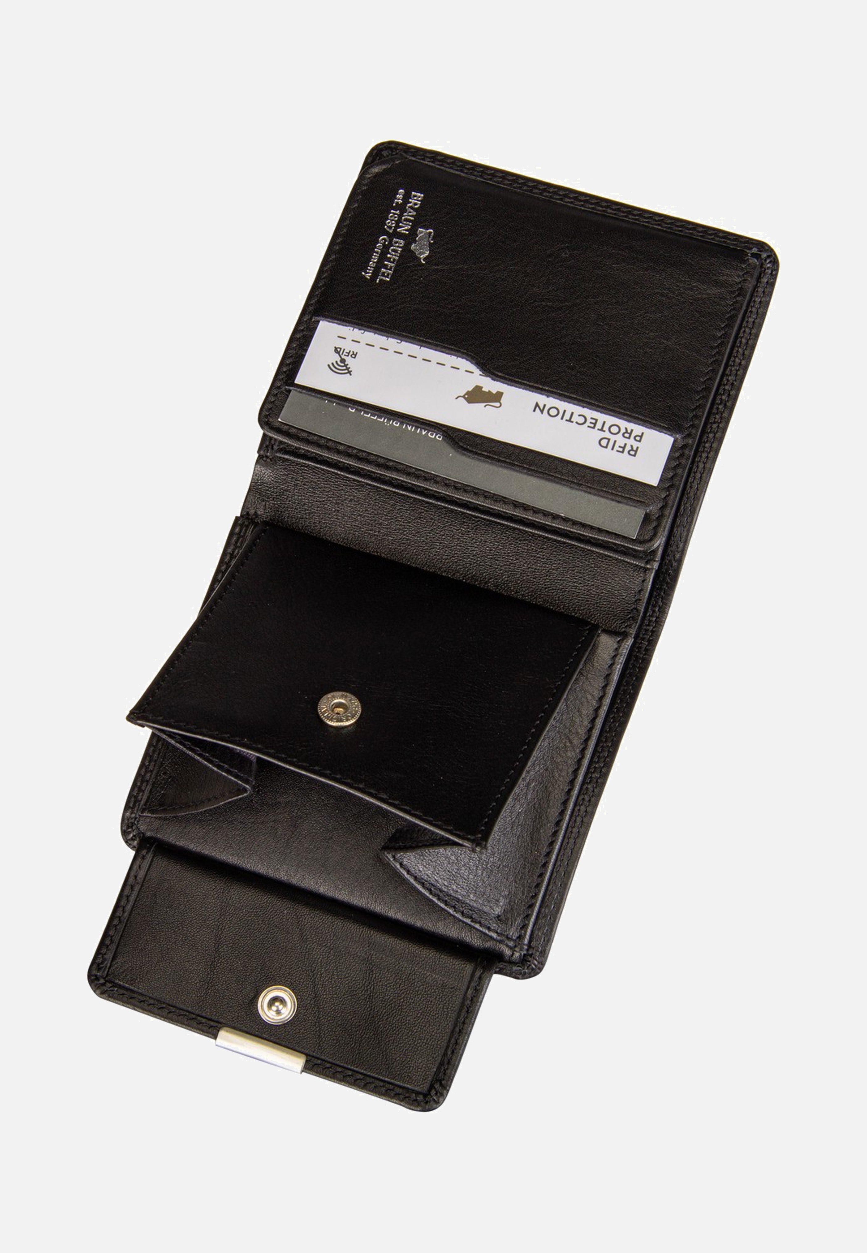 Braun Büffel Golf RFID Coin Wallet Carré 6Cs Black Portemonnaie