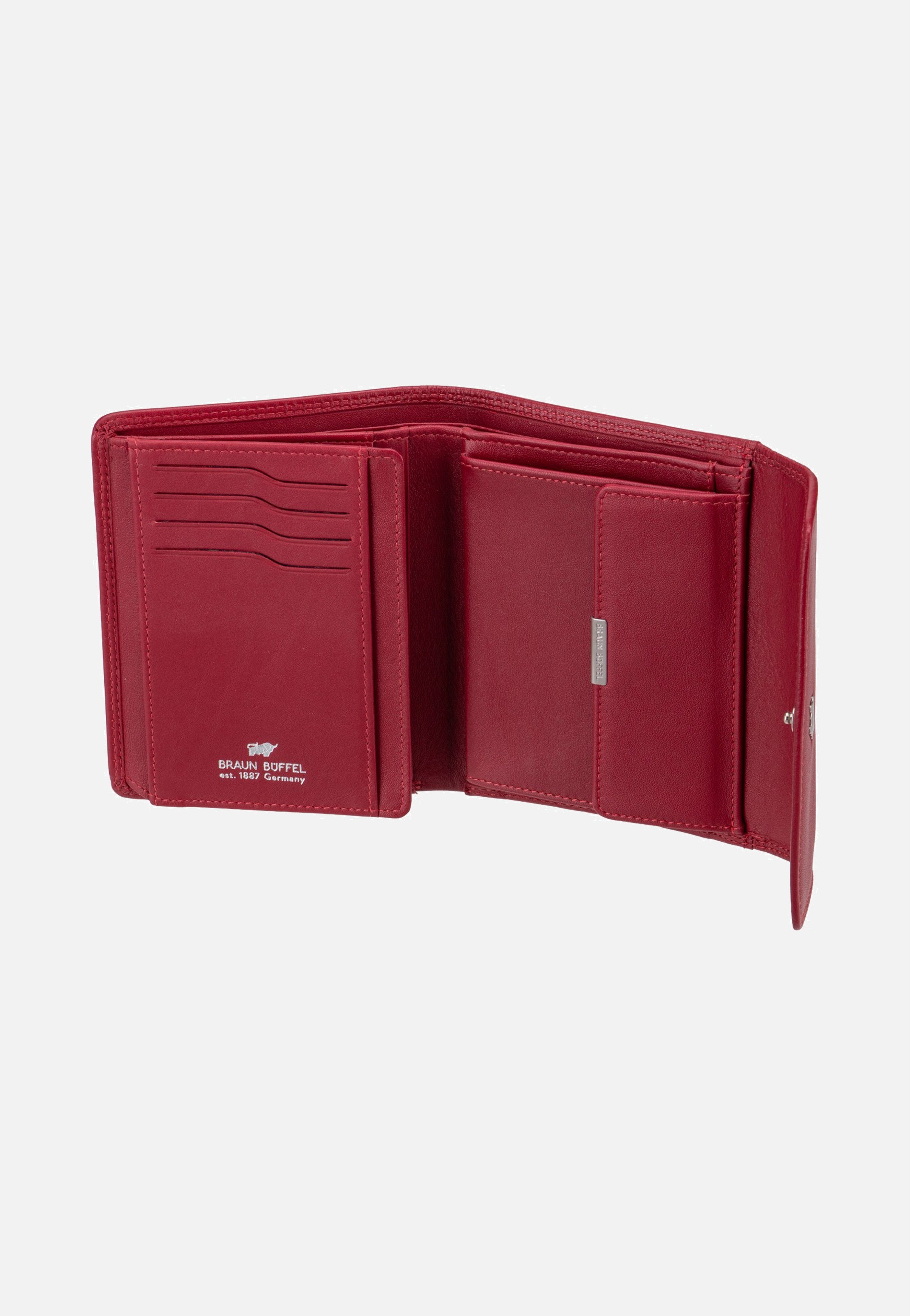 Braun Büffel Golf RFID Wallet M 8Cs Red Portemonnaie