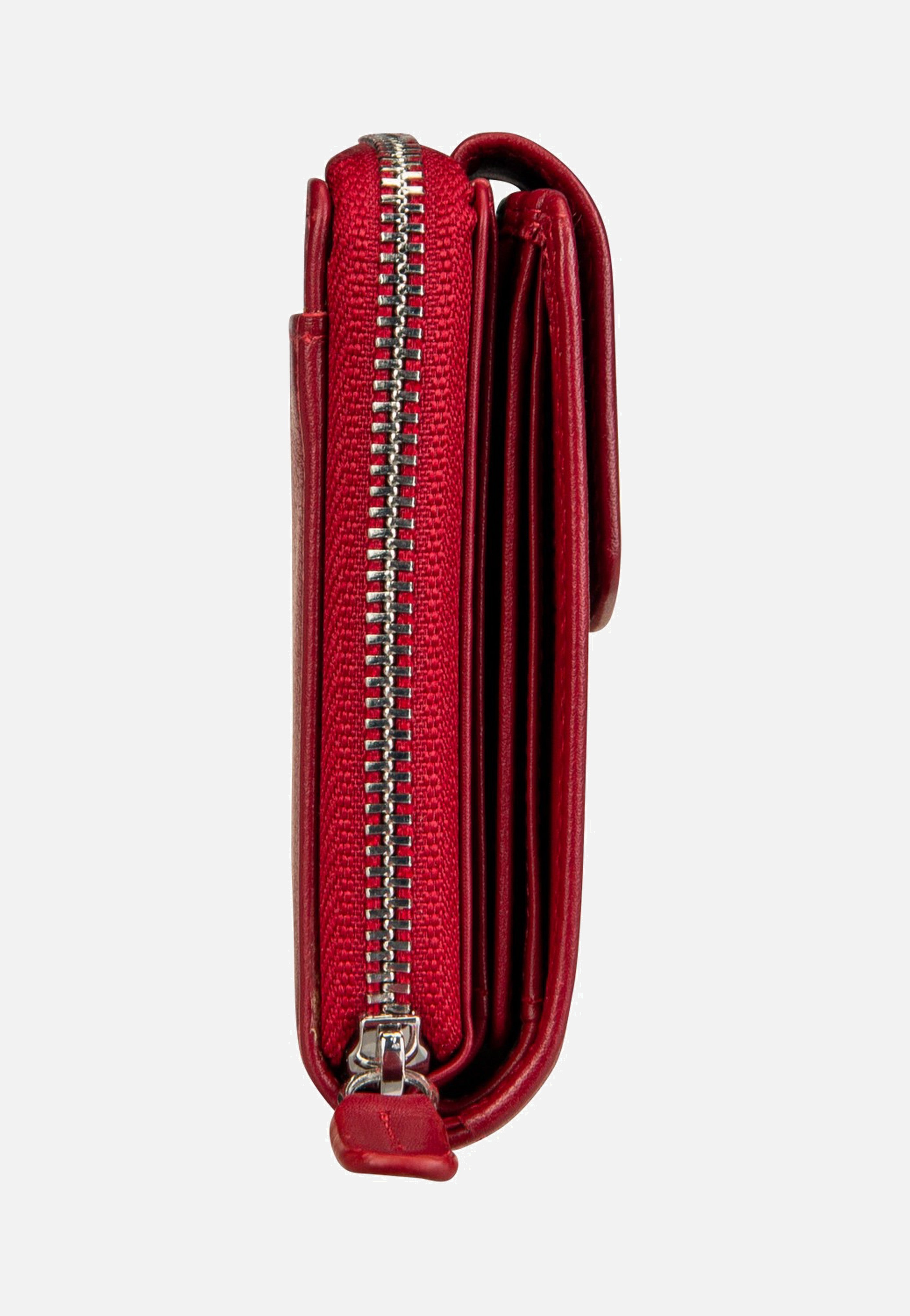 Braun Büffel Golf RFID Zip-Wallet M 12Cs Red Portemonnaie