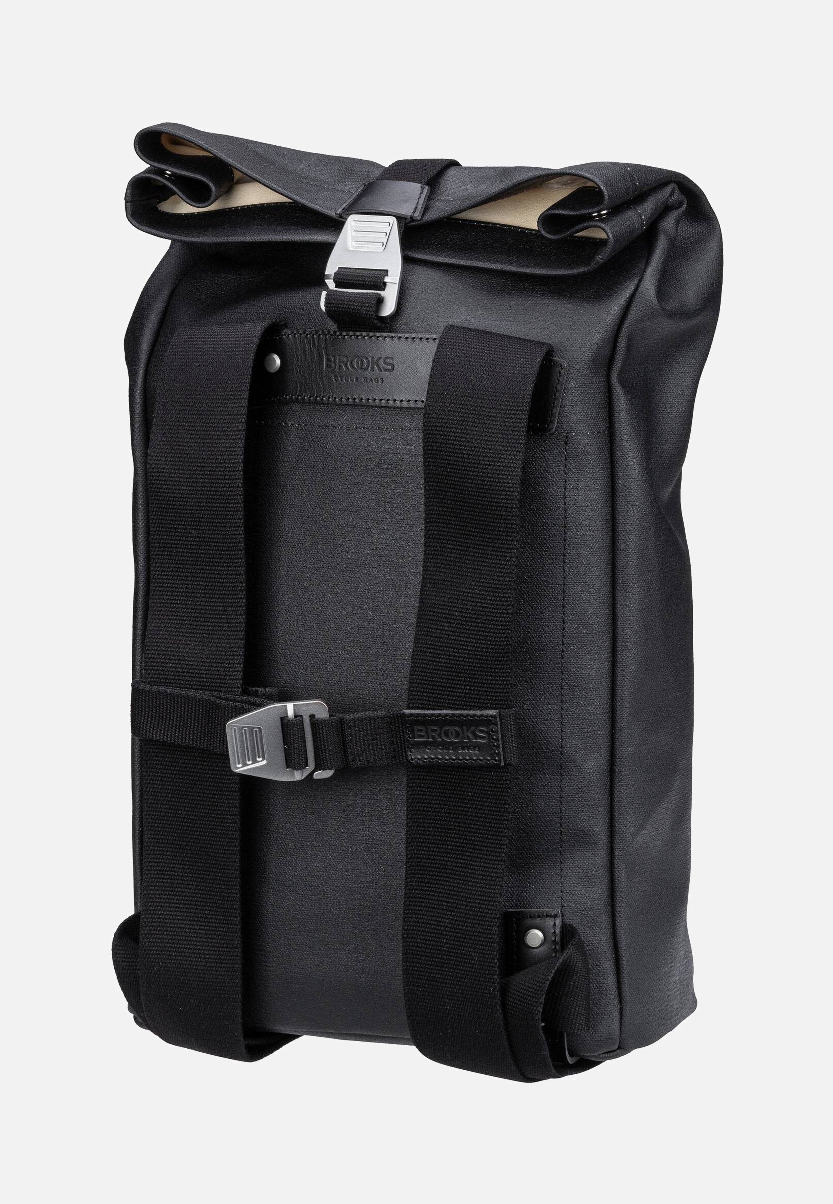 Brooks England Pickwick Cotton Canvas 12 L Black Rolltop Rucksack