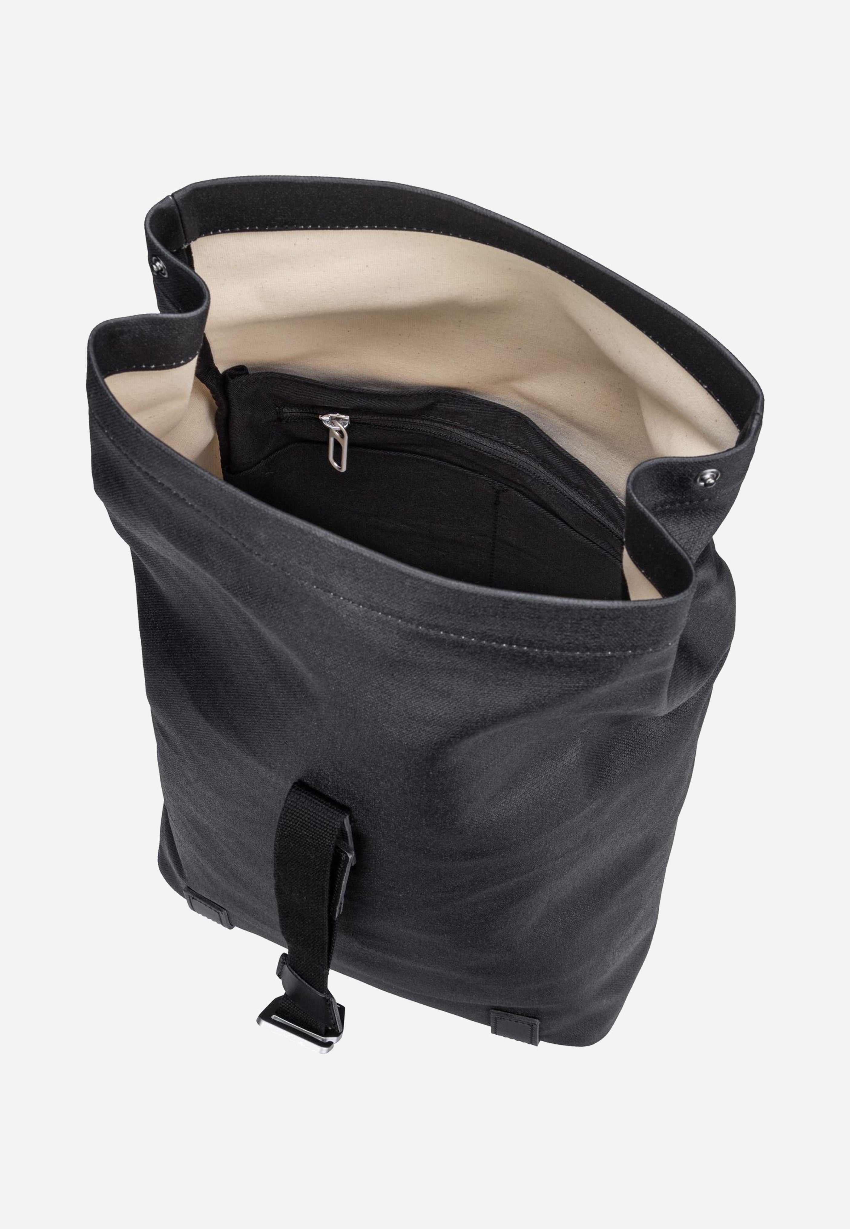Brooks England Pickwick Cotton Canvas 12 L Black Rolltop Rucksack