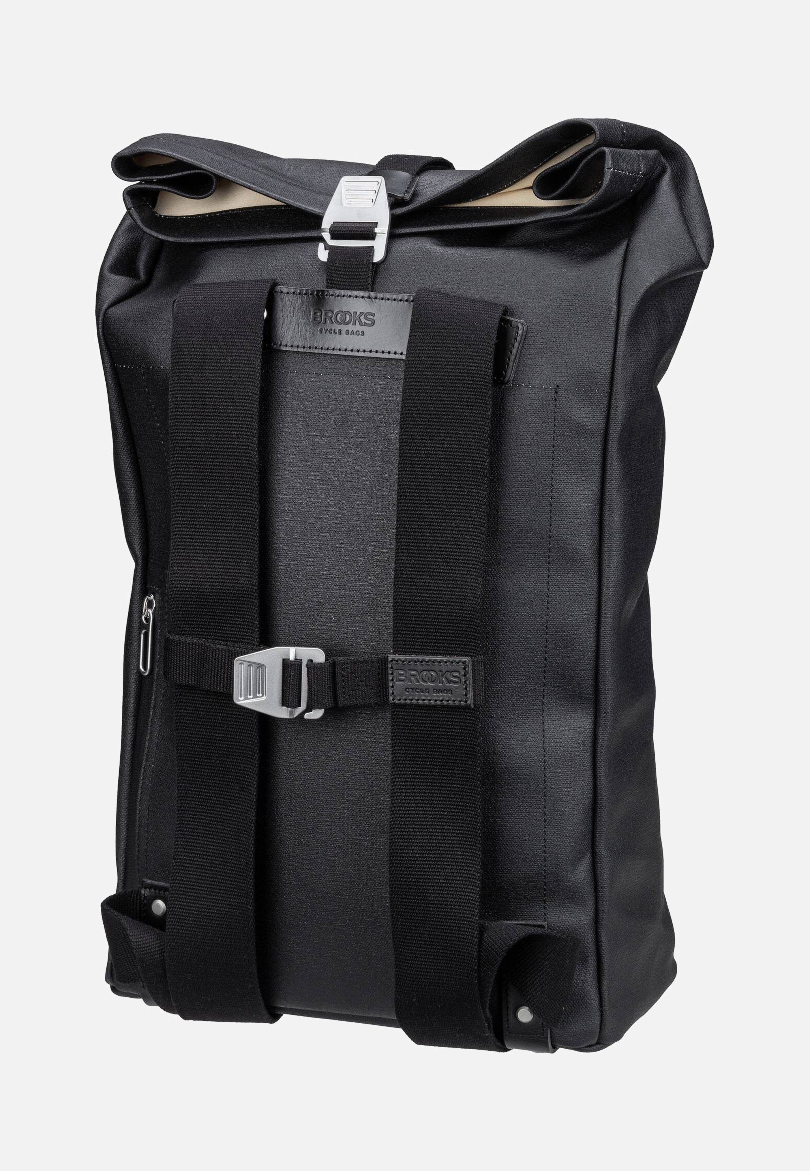 Brooks England Pickwick Cotton Canvas 26 L Black Rolltop Rucksack