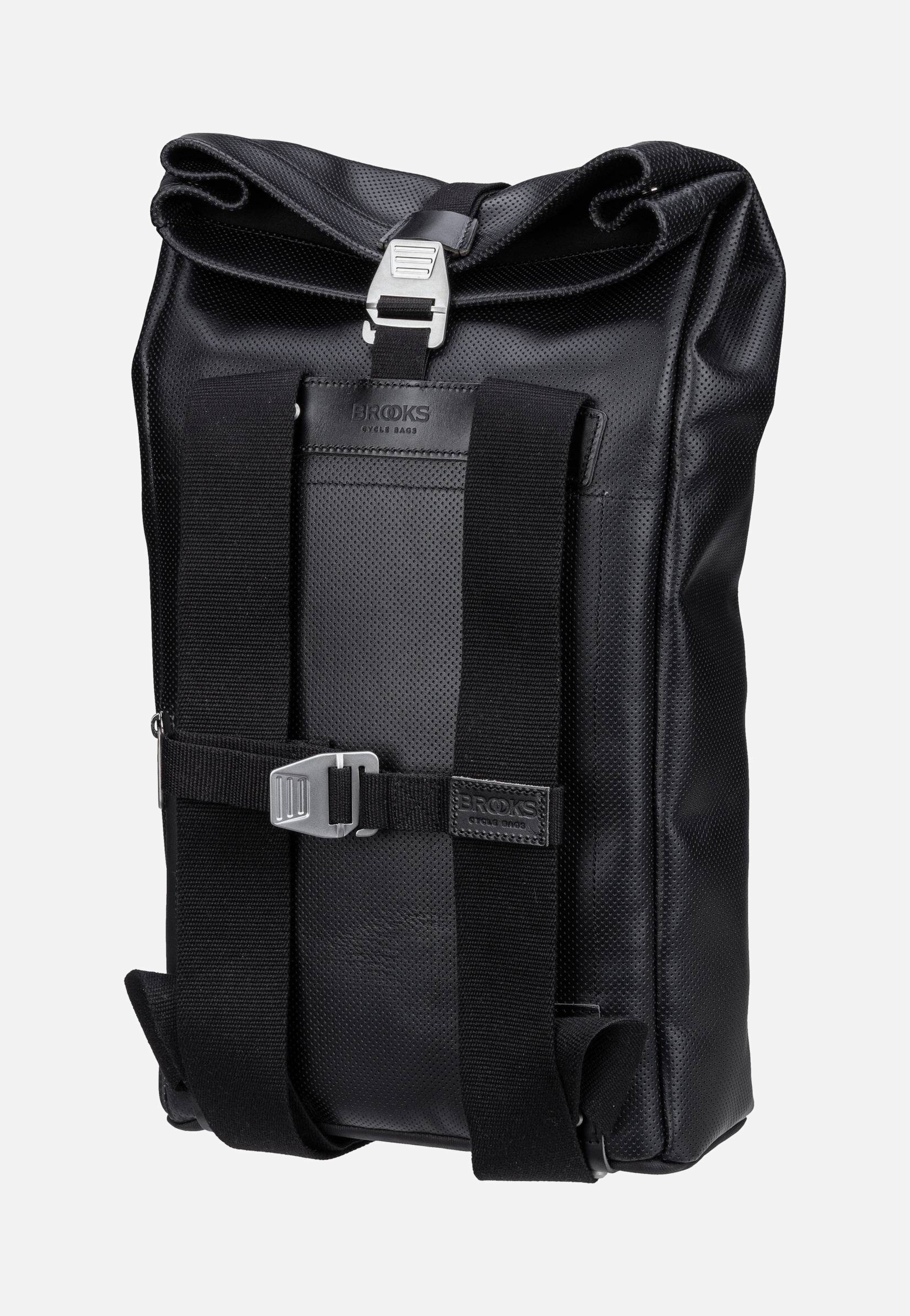 Brooks England Pickwick Reflective Leather 12 L Black Rolltop Rucksack