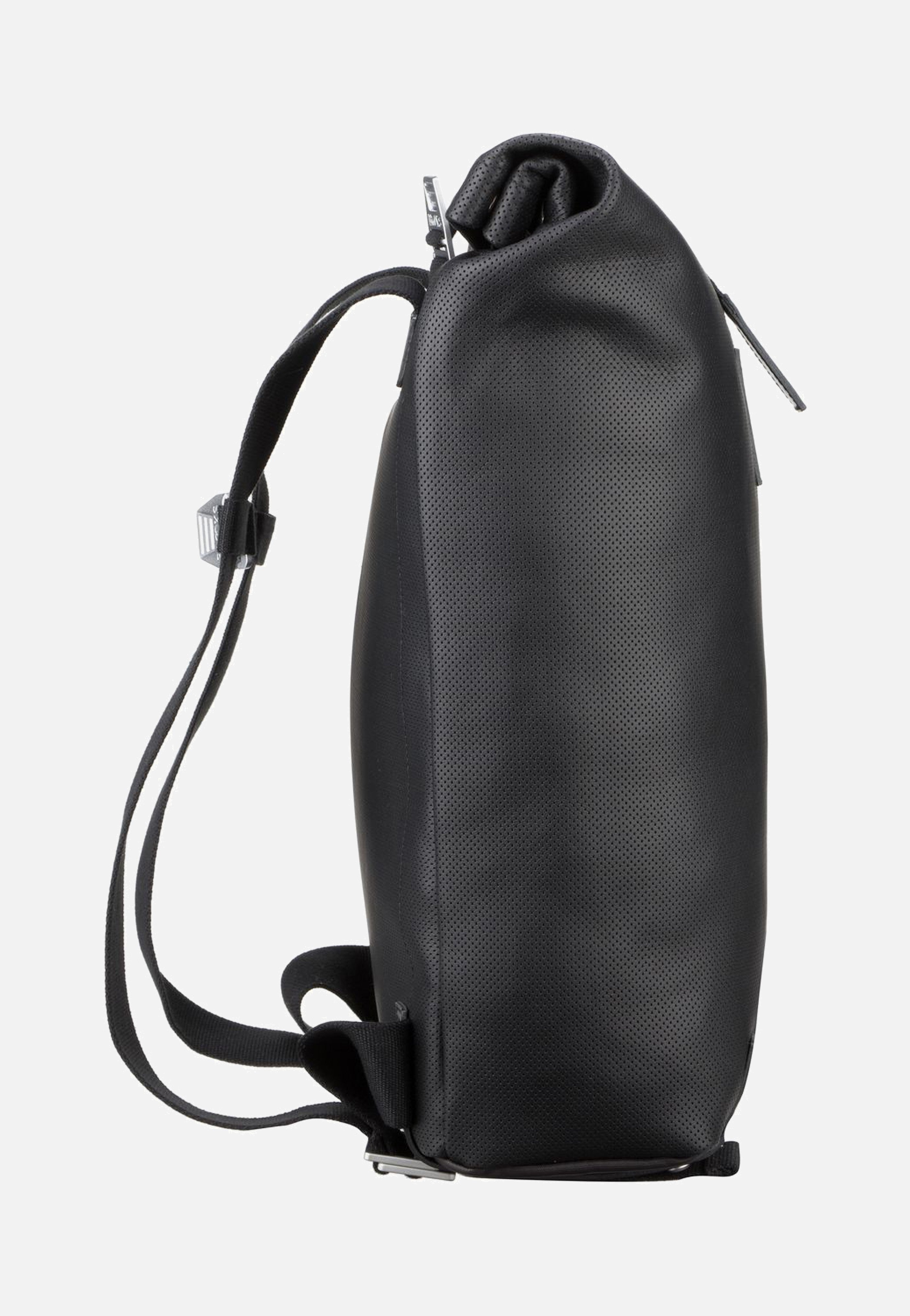 Brooks England Pickwick Reflective Leather Black Rolltop Rucksack