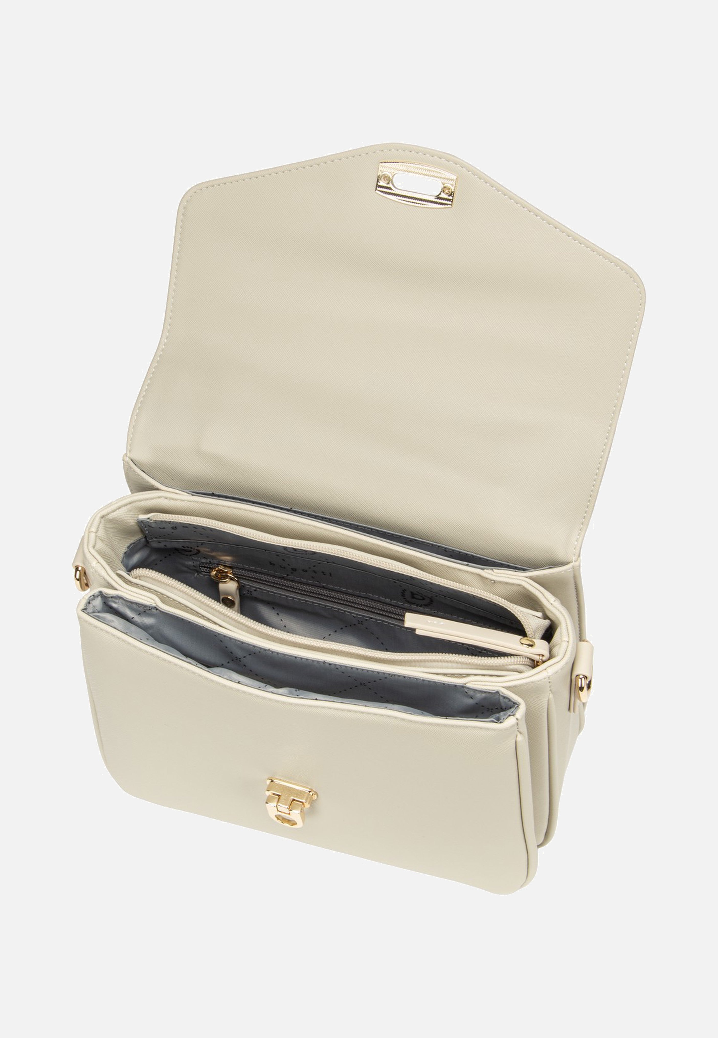 Bugatti Ella Saffiano Classic Bag Beige Schultertasche