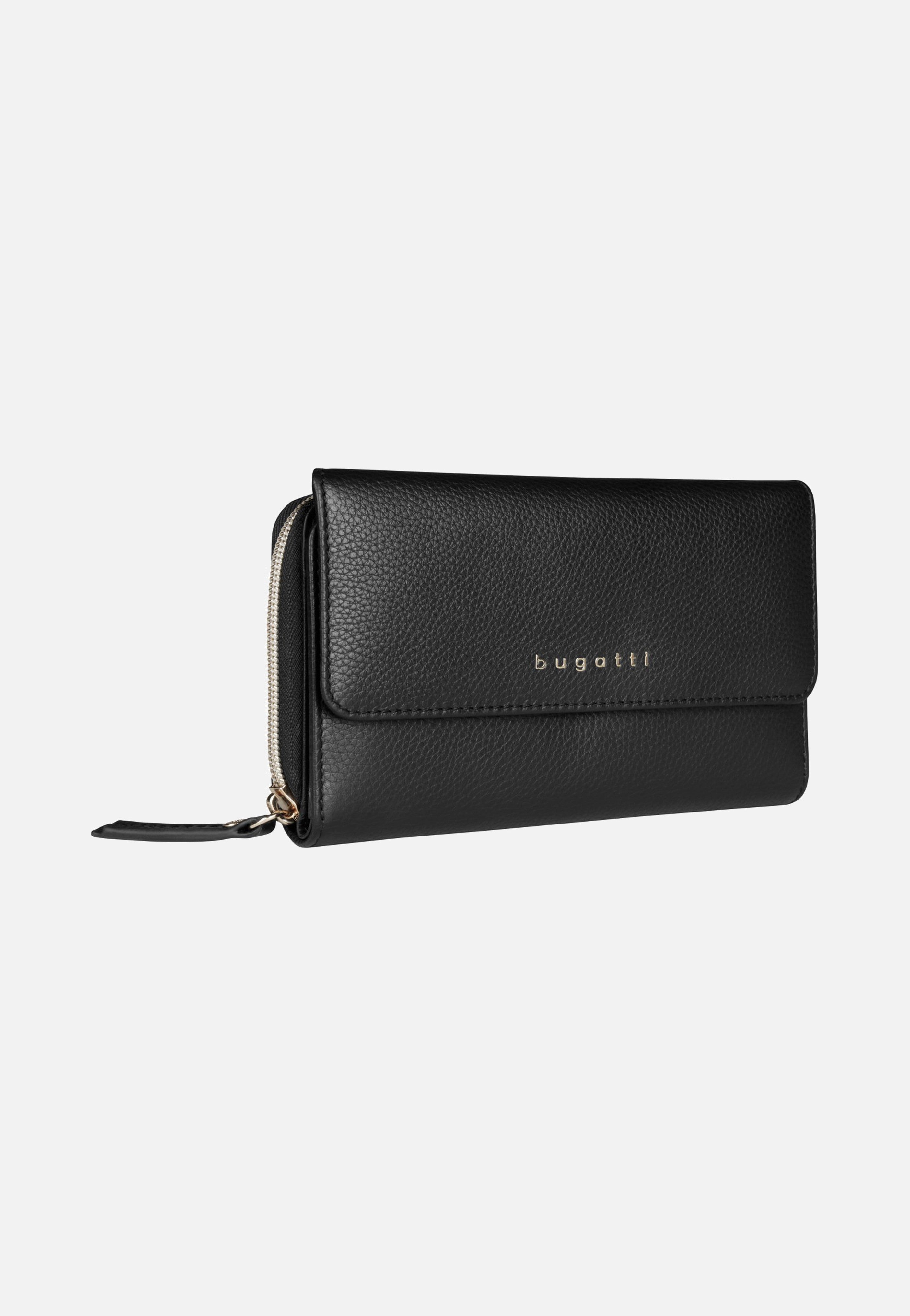 Bugatti Emilia Ladies Long Wallet With Flap Black Wallet