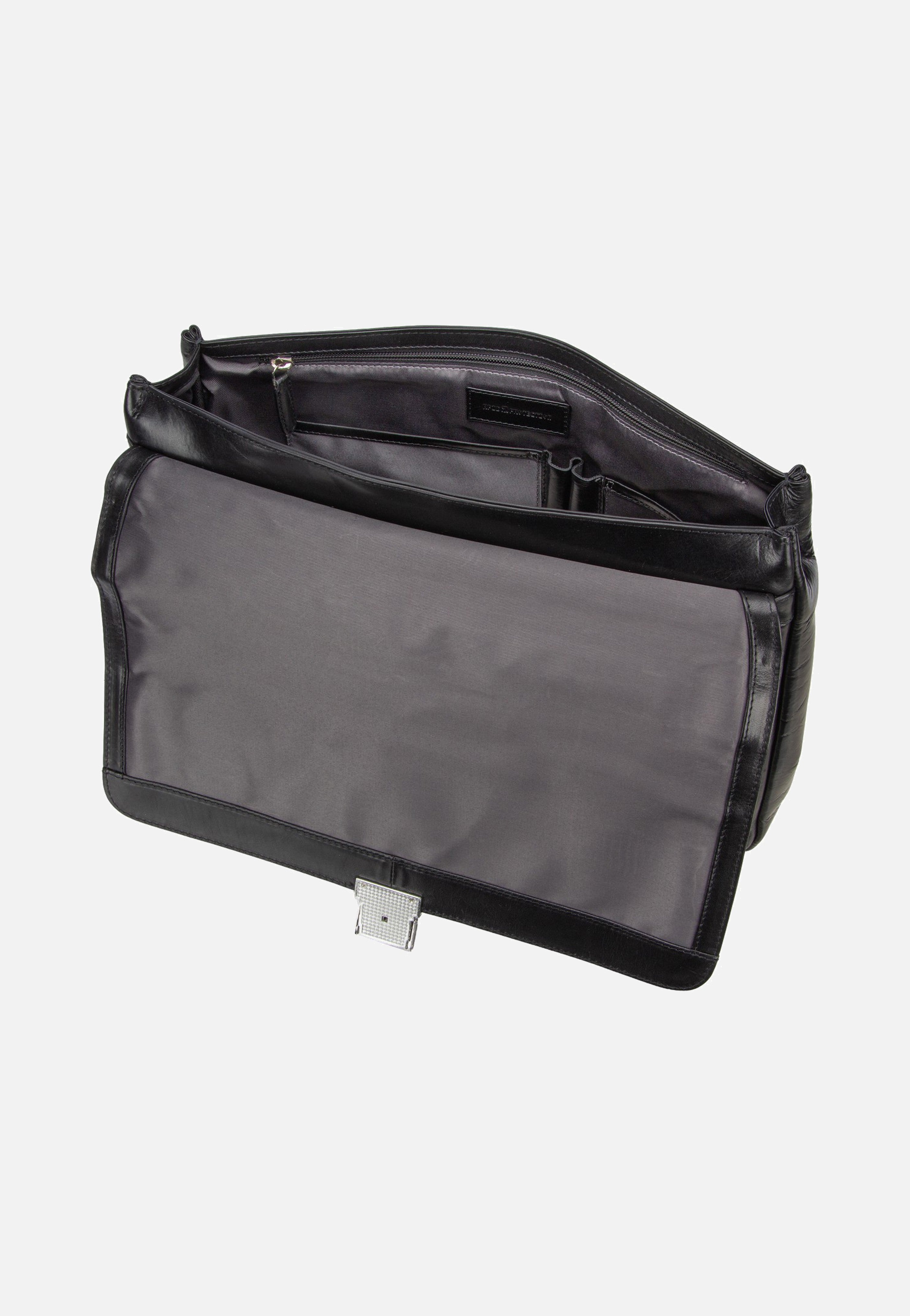 Bugatti Romano Briefcase Small Black Aktentasche