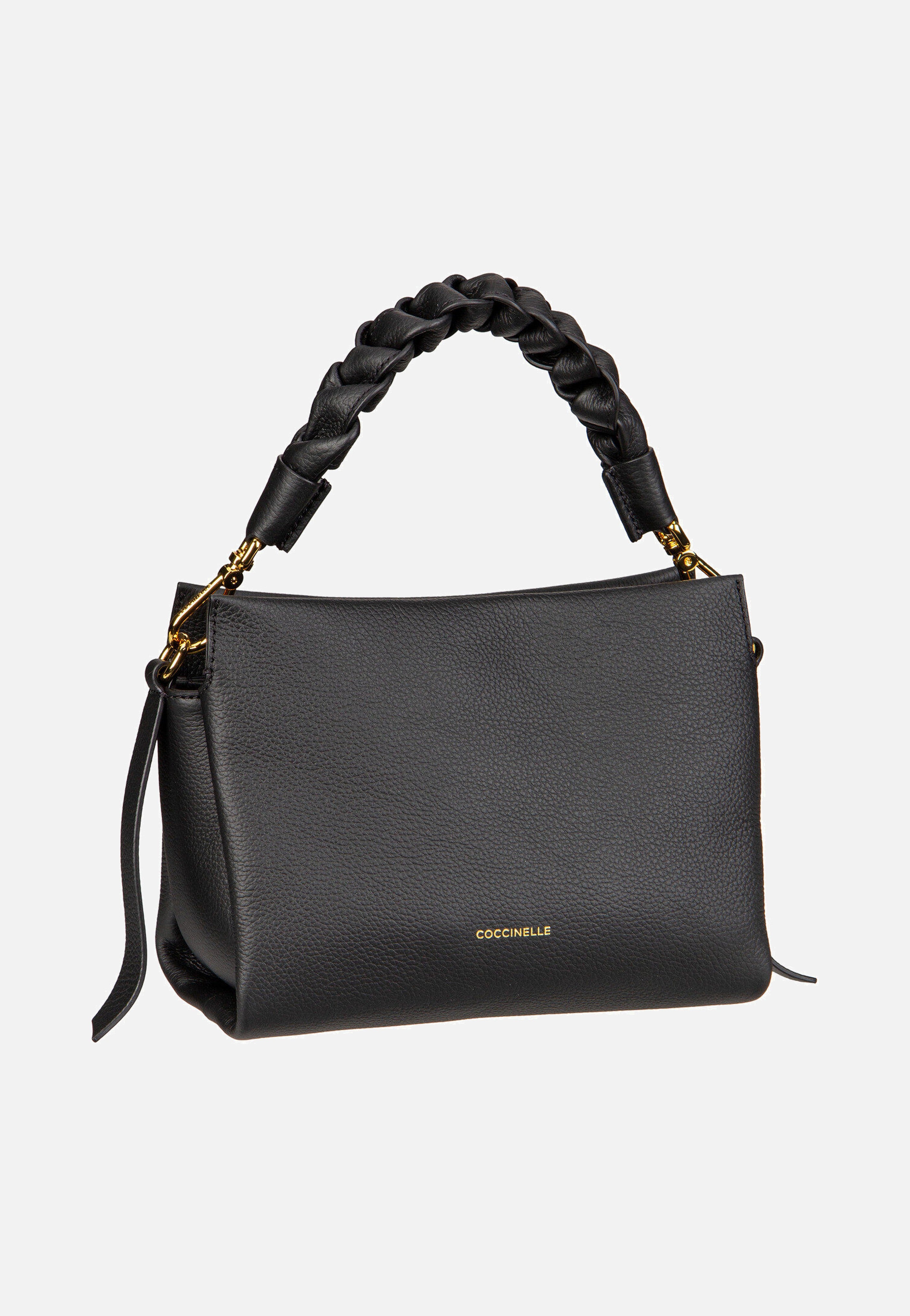 Coccinelle Boheme Grana Double 5801 Noir/Cognac Handle Bag