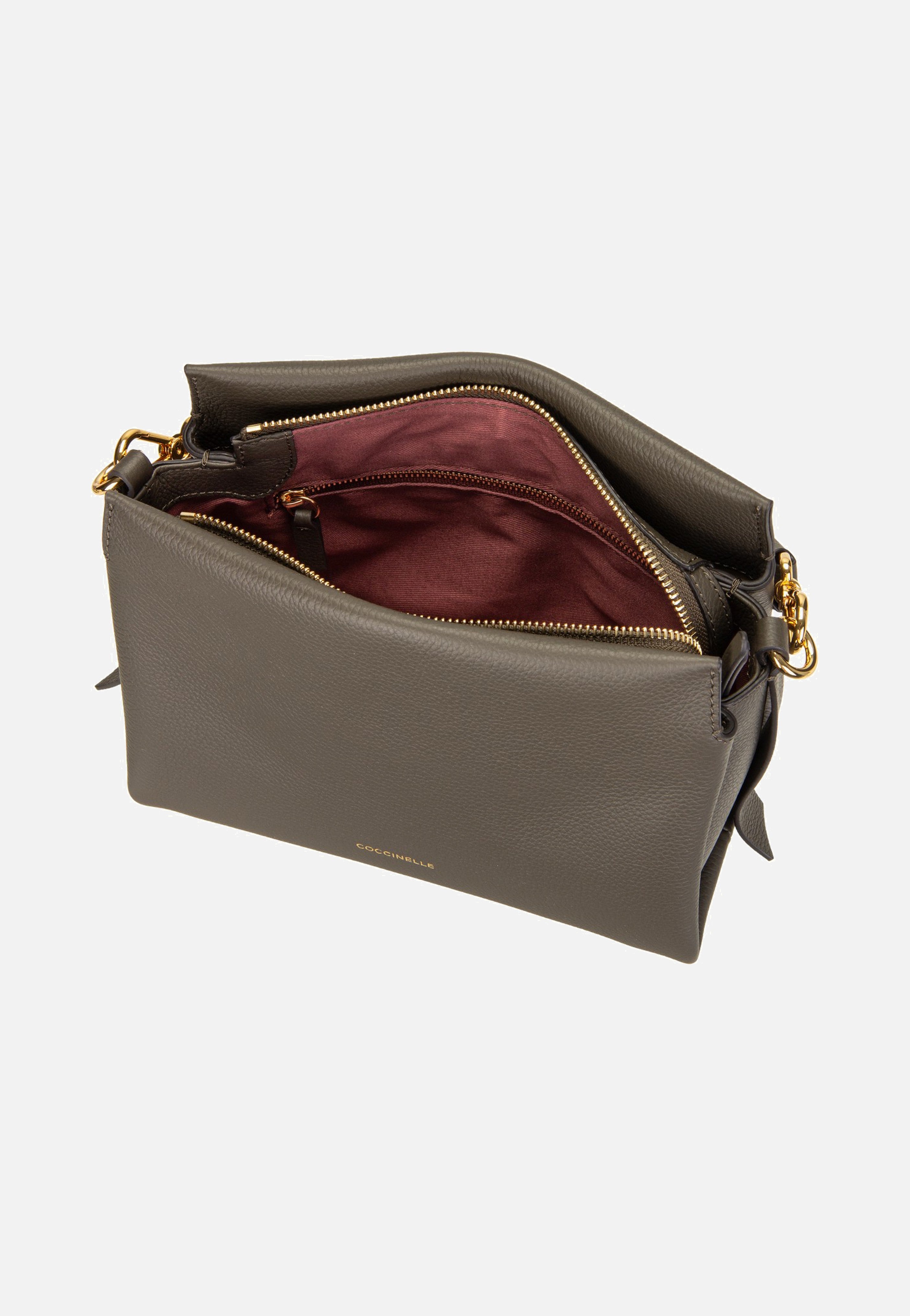Coccinelle Boheme Grana Double 5801 Fango/Honey Handle Bag