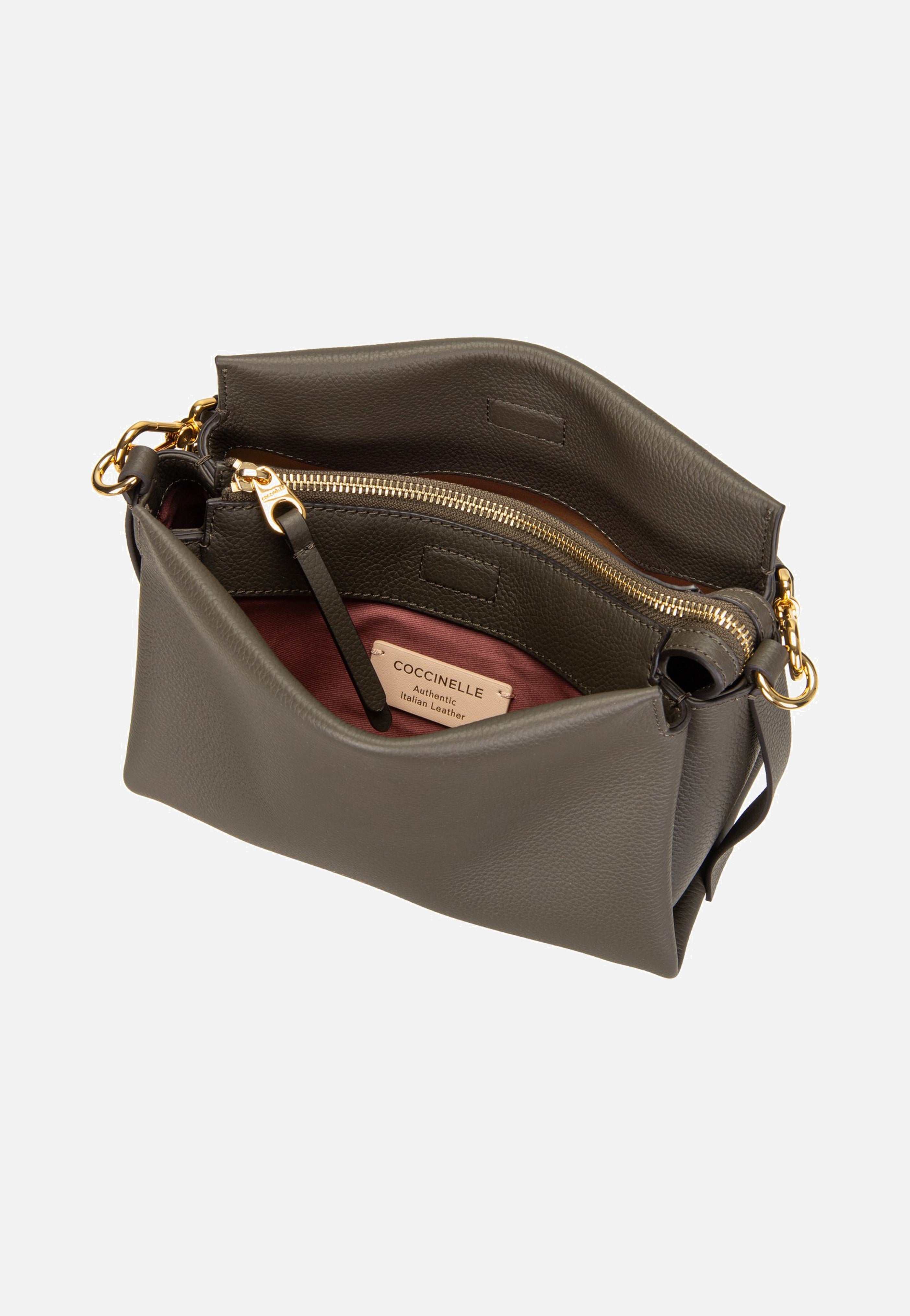 Coccinelle Boheme Grana Double 5801 Fango/Honey Handle Bag