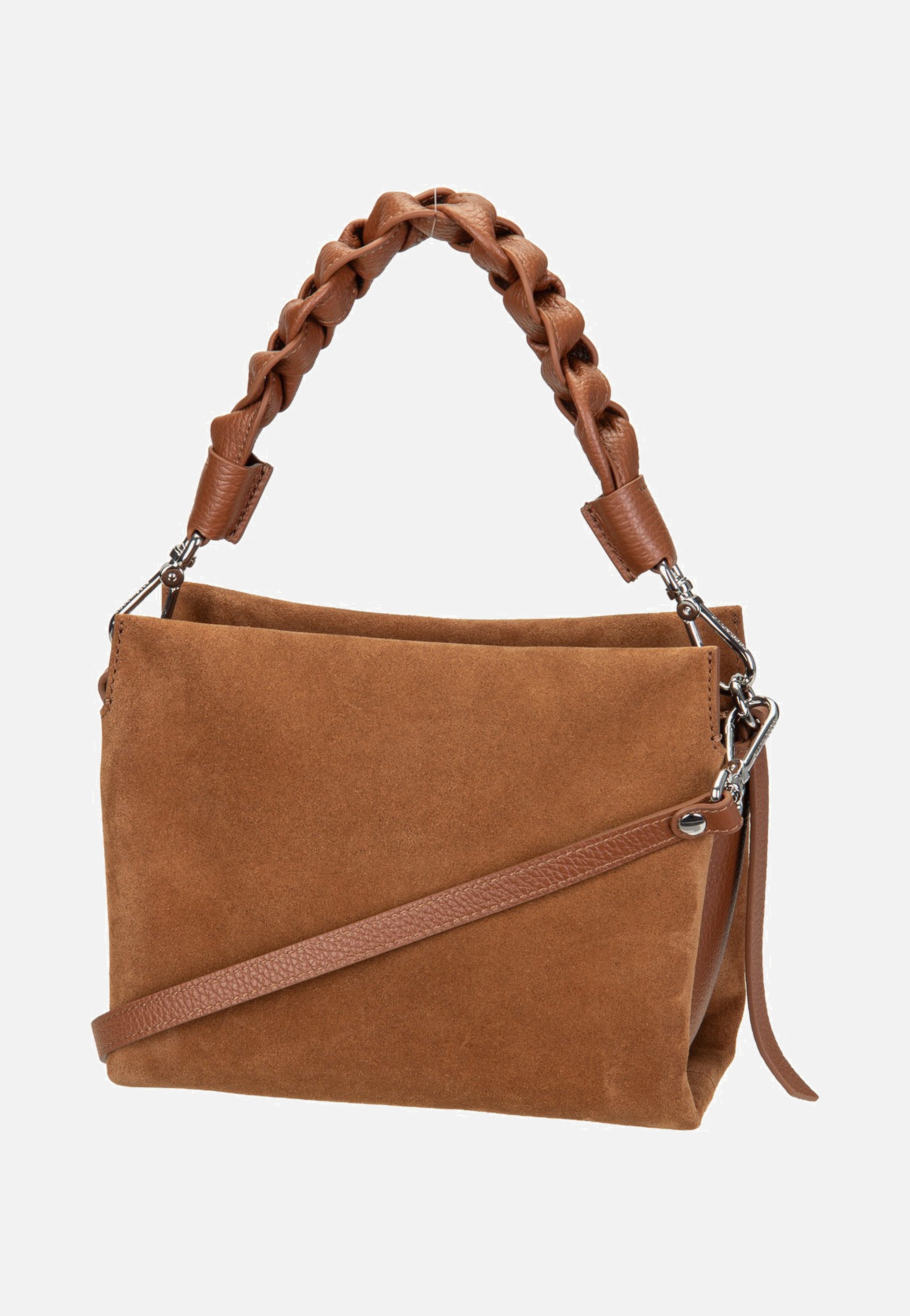 Coccinelle Boheme Suede Bimaterial 5801 Cognac/Cognac Handle Bag