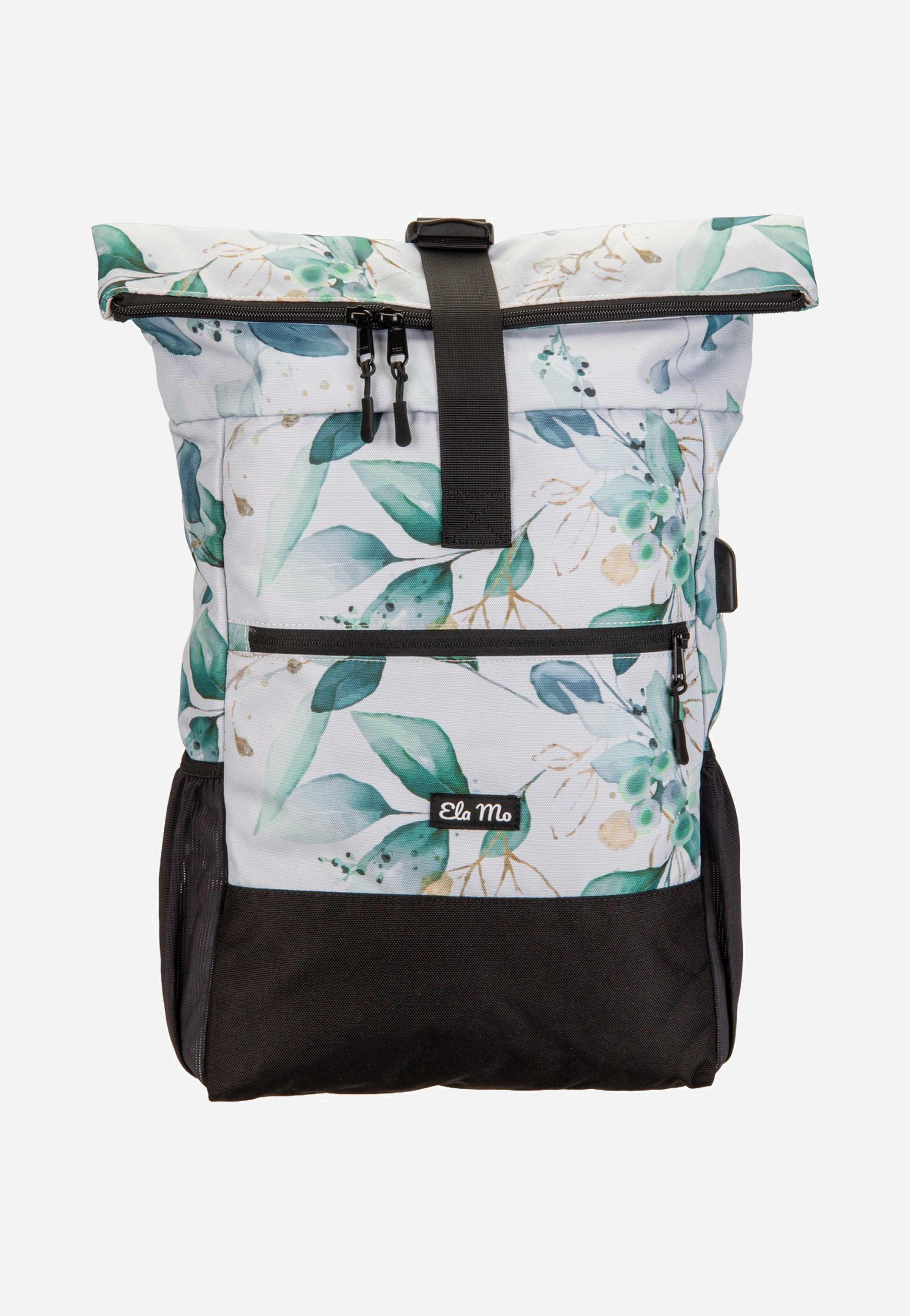 Ela Mo Rolltop Waterleaf Gold Rolltop Backpack
