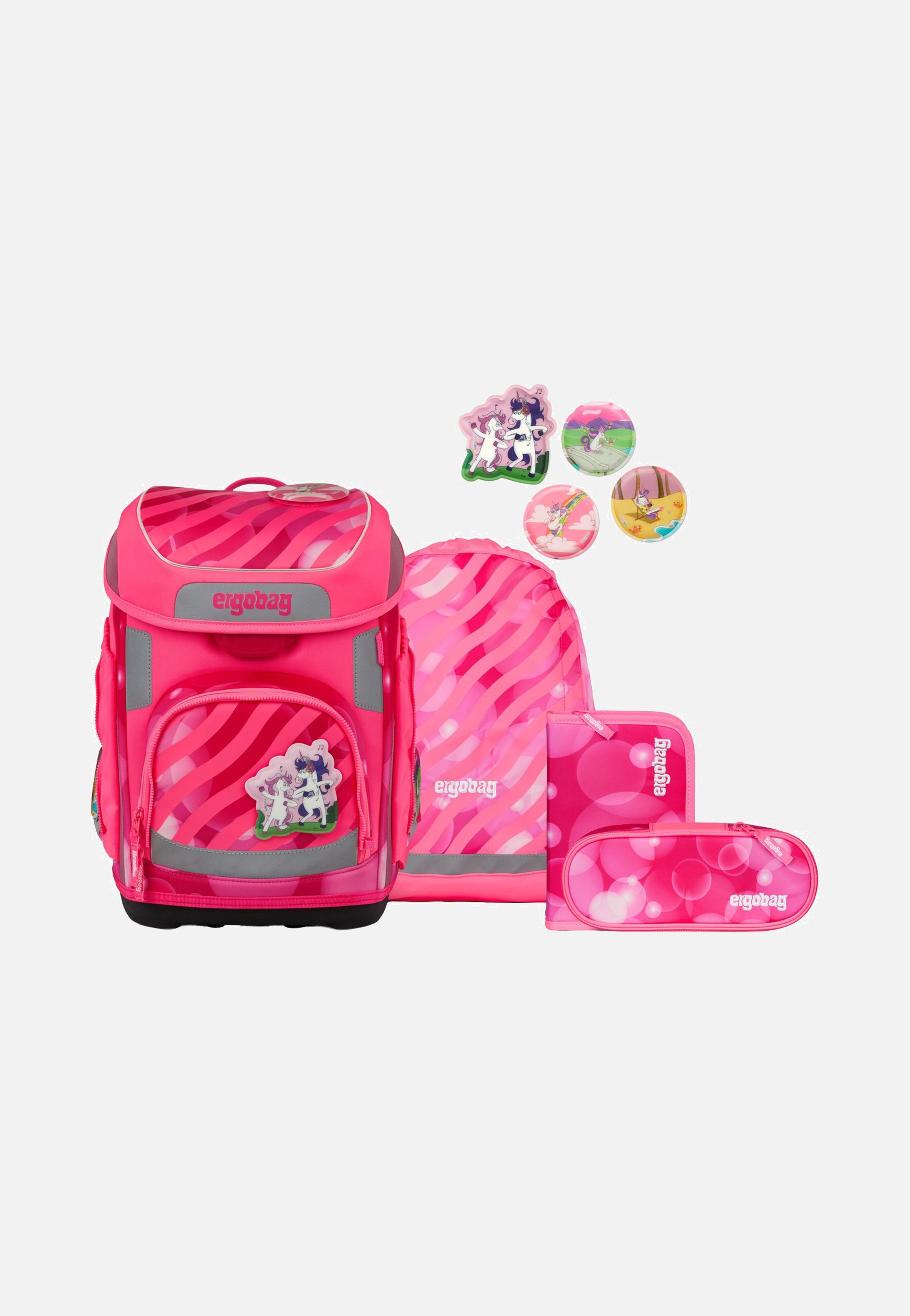ergobag cubo Set NEO KuntBärbuntes Einhorn School Bag